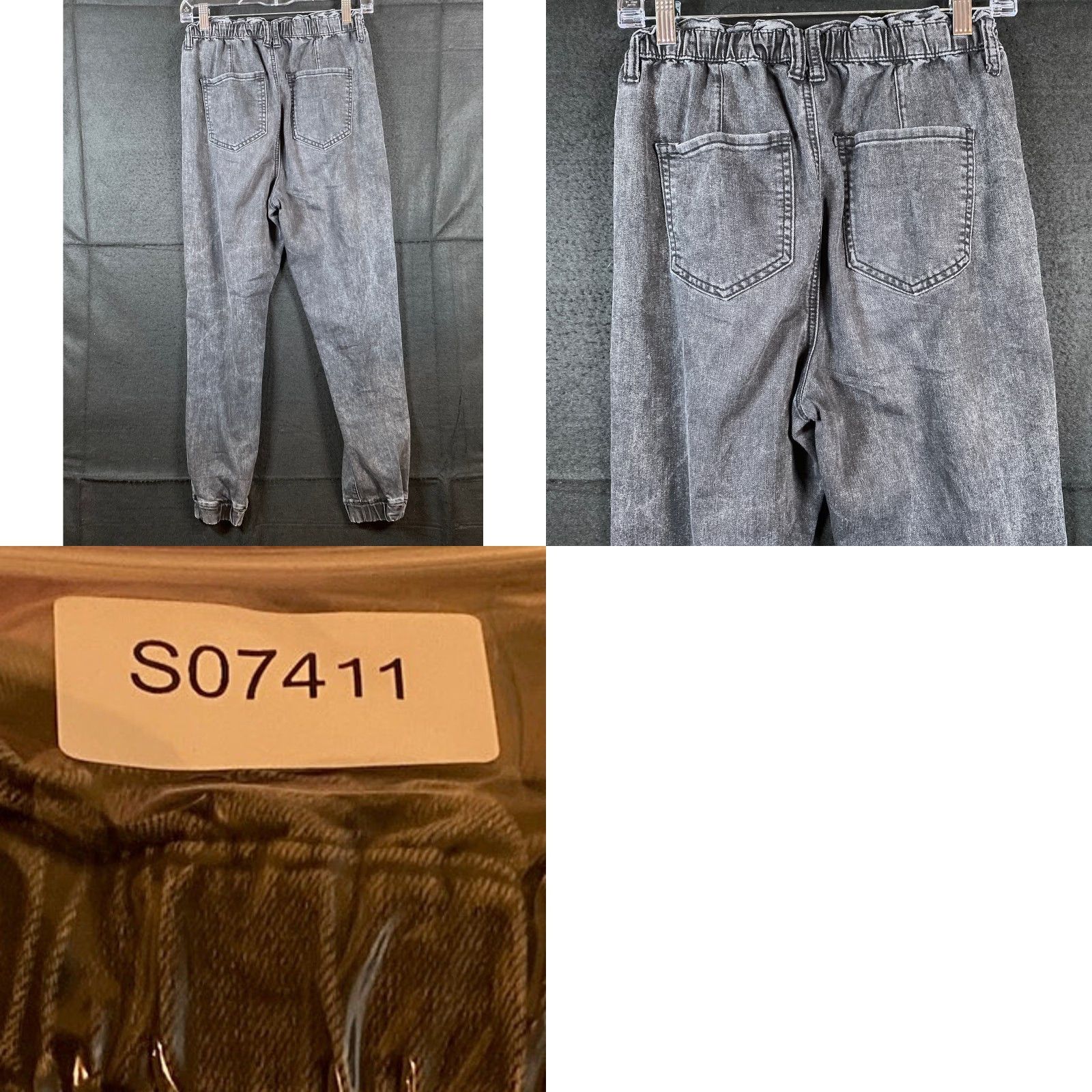 Vintage S.O.N.G Jeans Womens Black Elastic Waist Jogger Cropped High Rise 7/28 Size 28" / US 6 / IT 42 - 8 Thumbnail