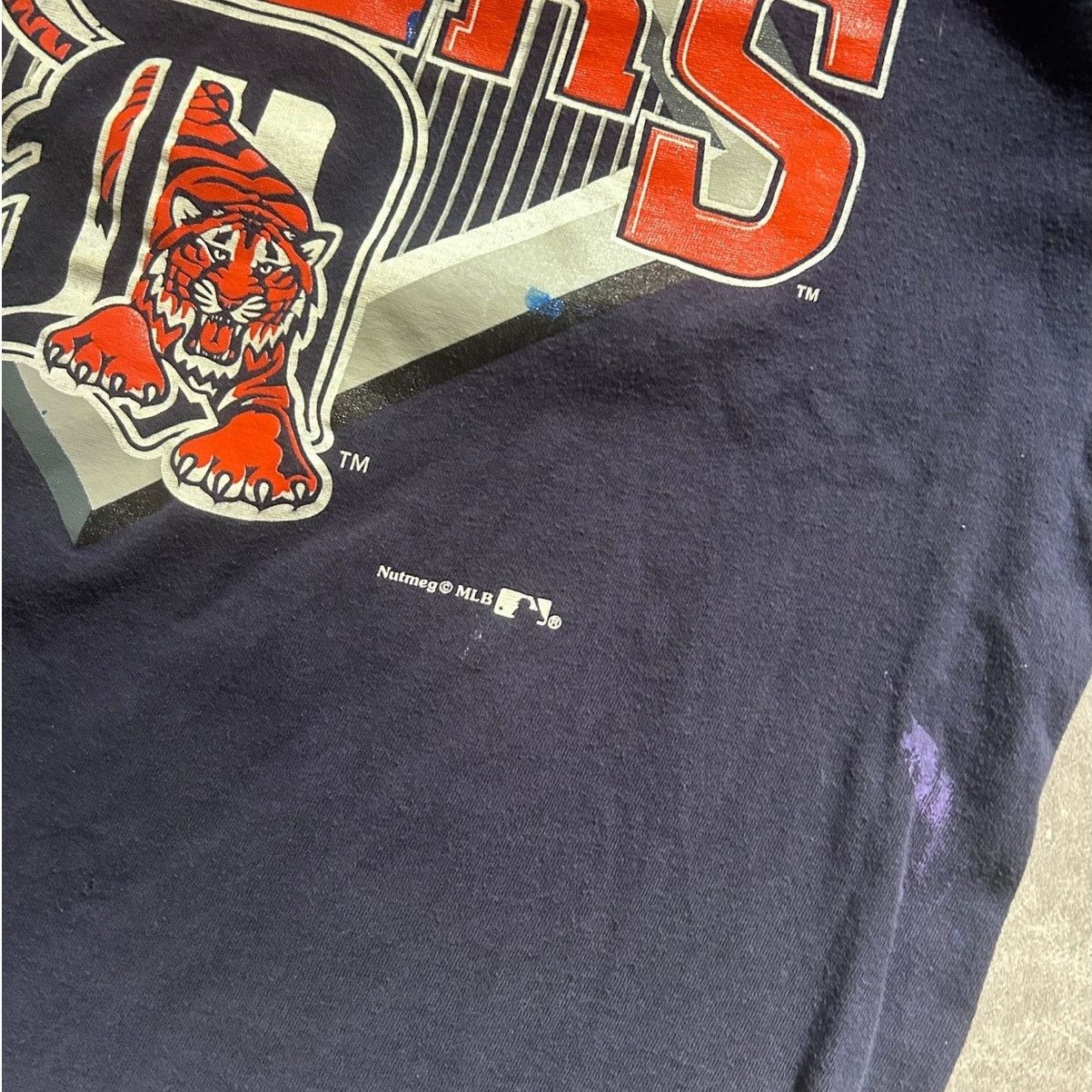 Nutmeg 90s Vintage Detroit Tigers Navy T Shirt Size M Size US M / EU 48-50 / 2 - 5 Thumbnail