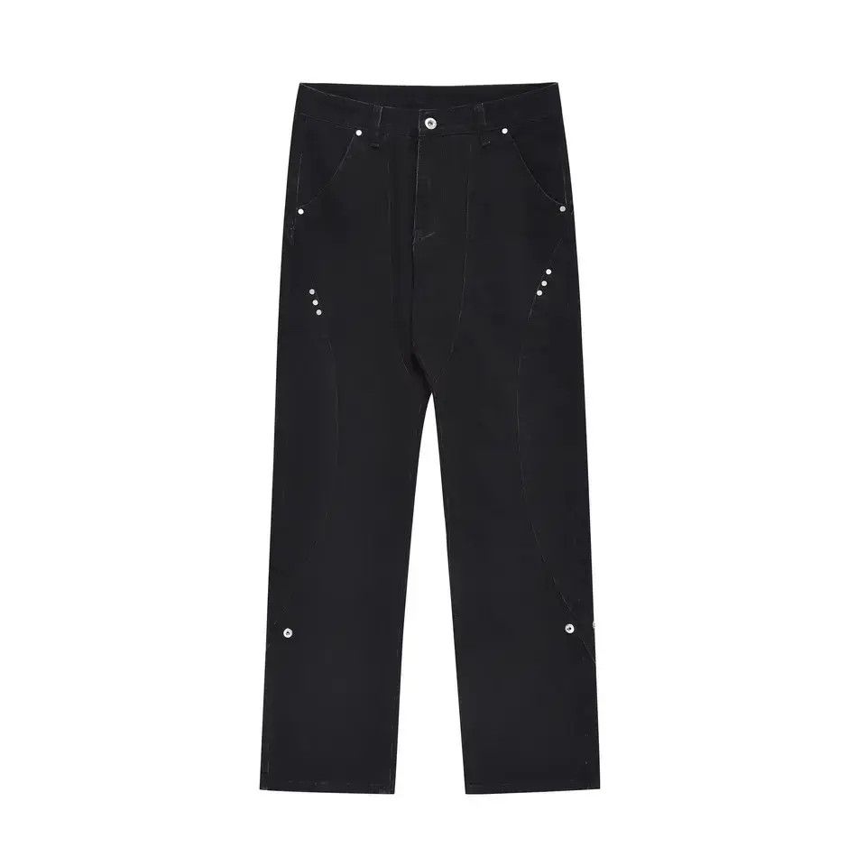 Japanese Brand Black versatile straight leg jeans Size US 30 / EU 46 - 6 Thumbnail