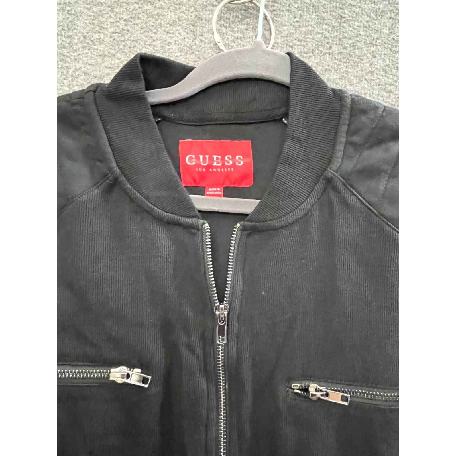 Guess Guess Men's Moto Jacket Color Black Size M With Zipper Pockets Size US M / EU 48-50 / 2 - 3 Thumbnail