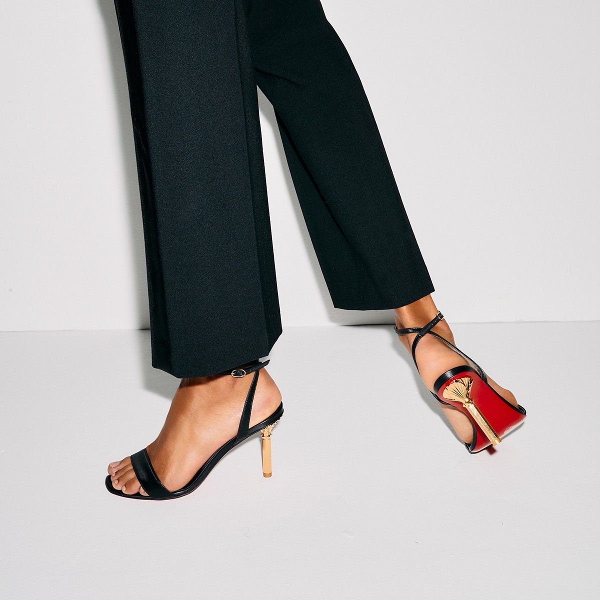 Christian Louboutin o1s1wg110125 Masca Sandals in Black Size US 10 / IT 40 - 5 Thumbnail