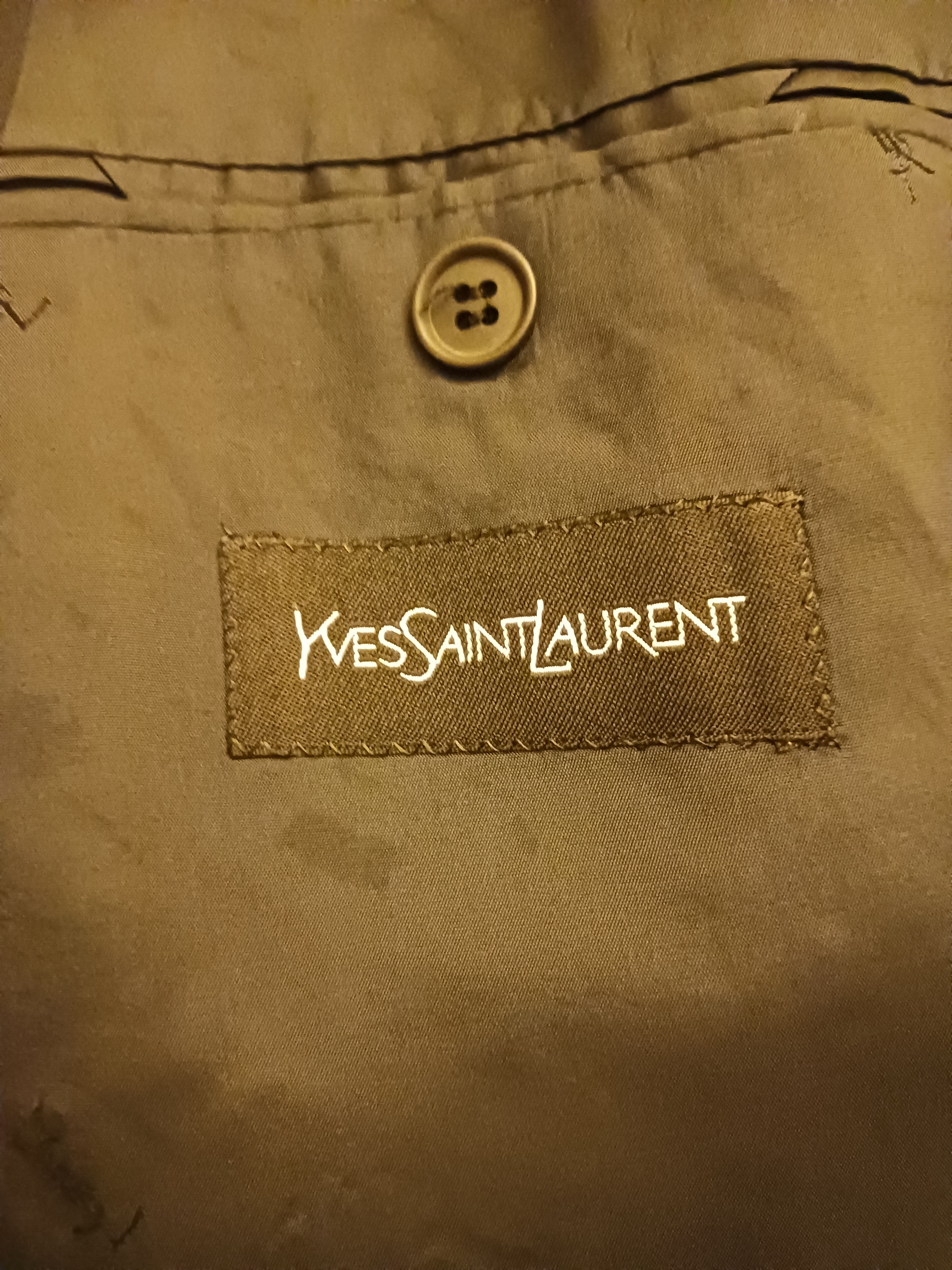 Designer × Yves Saint Laurent Vintage 100% Wool Double Breast Blue Blazer Size 42R - 4 Thumbnail
