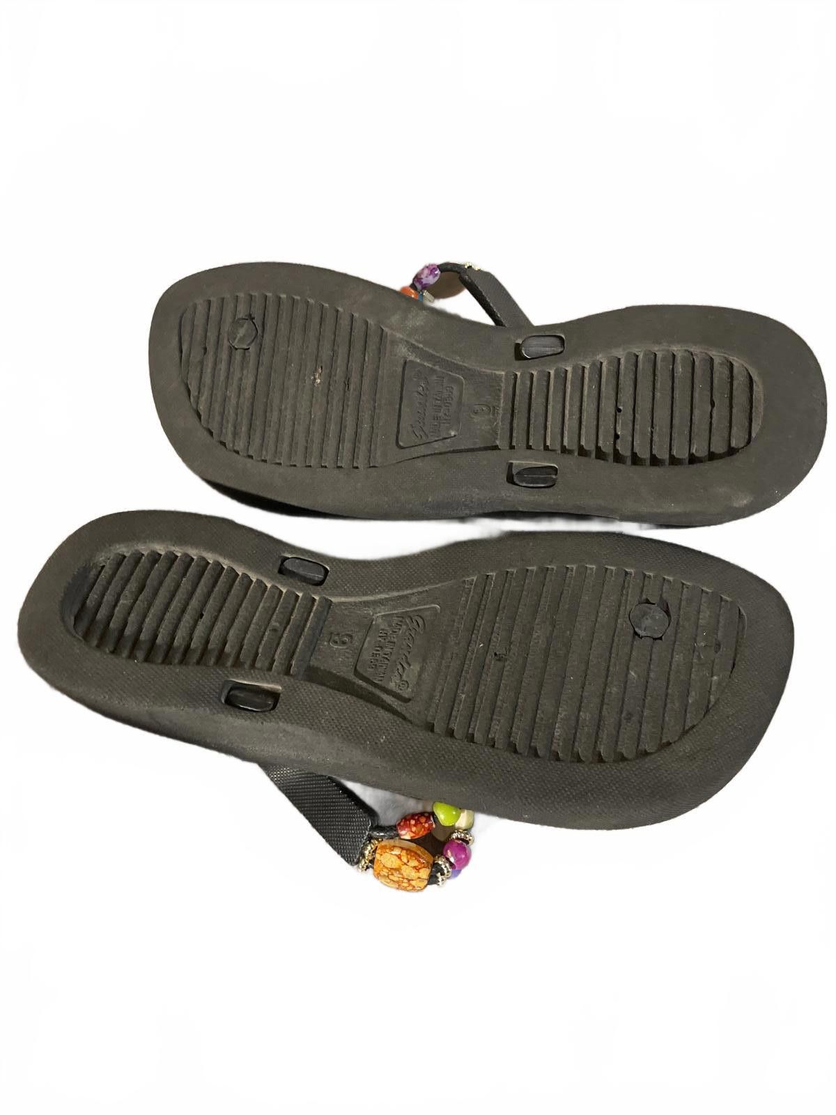 Other Grandco Sandals Women’s 9 Black Gold Beaded Flip Flops Beach Size US 9 / IT 39 - 5 Thumbnail