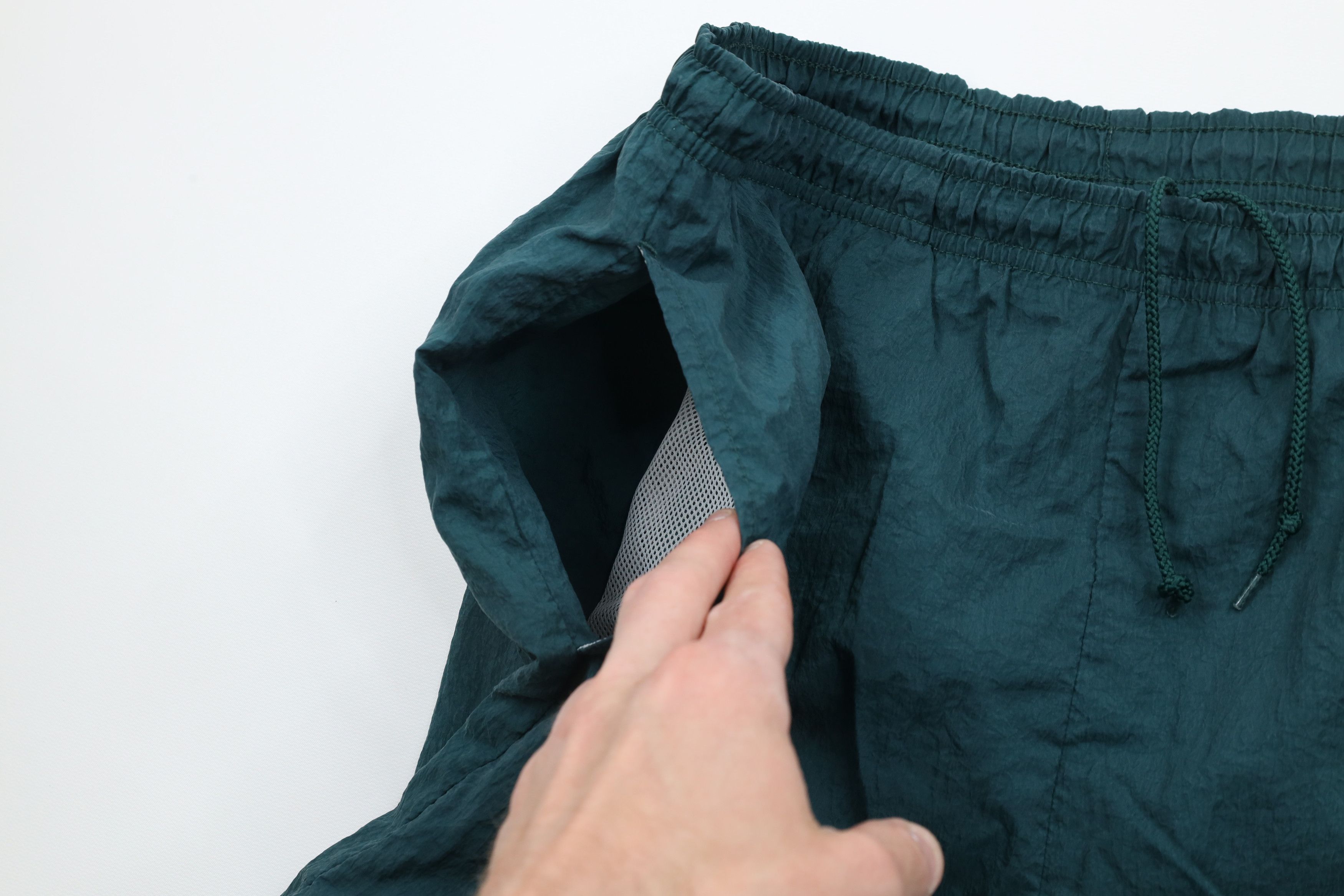 Nike × Vintage Vintage 90s Nike Scott Big Swoosh Logo Lined Shorts Green Size US 32 / EU 48 - 6 Thumbnail