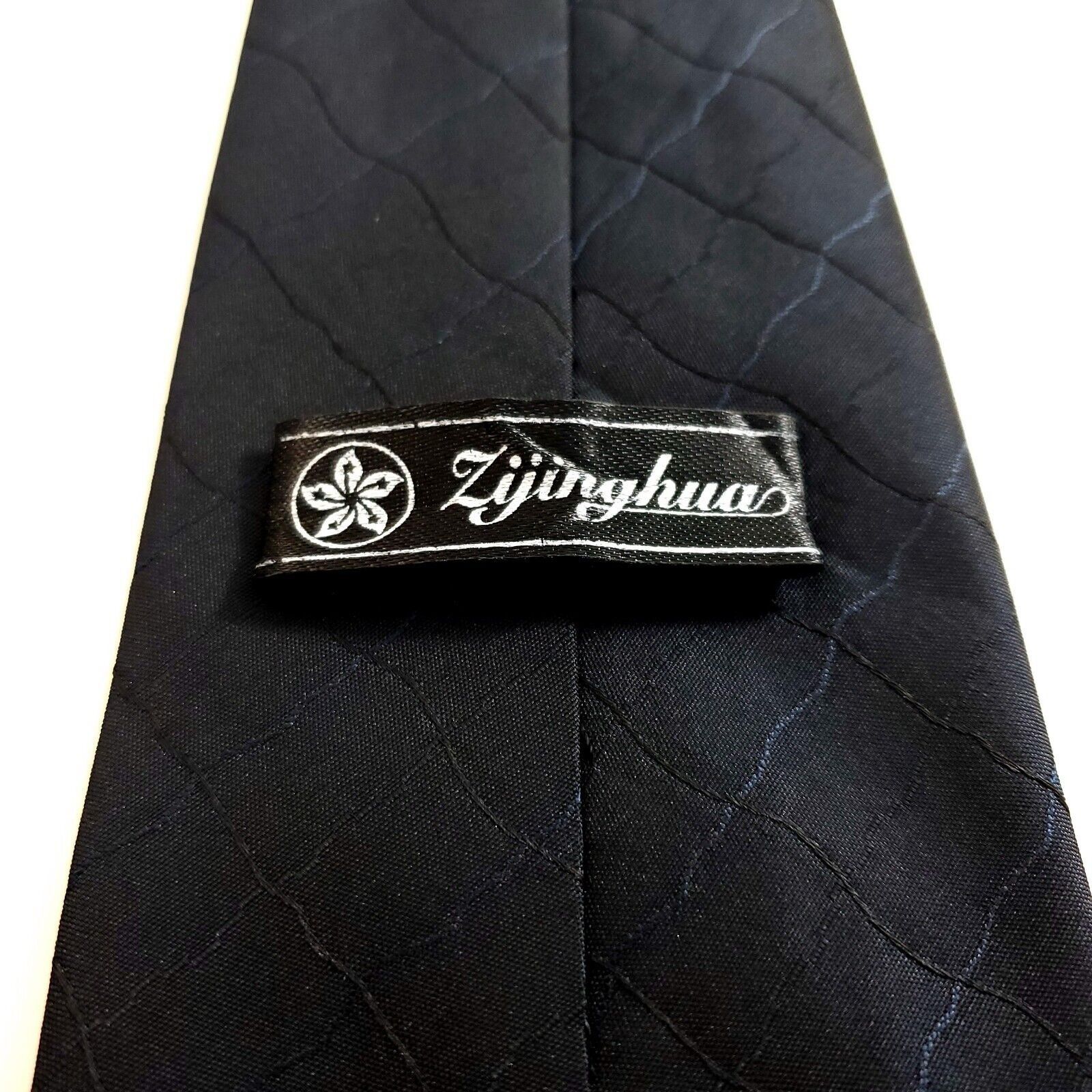 Designer Zijinghua Gray Blue Woven Geometric Short Wide Silk Tie Size ONE SIZE - 3 Thumbnail