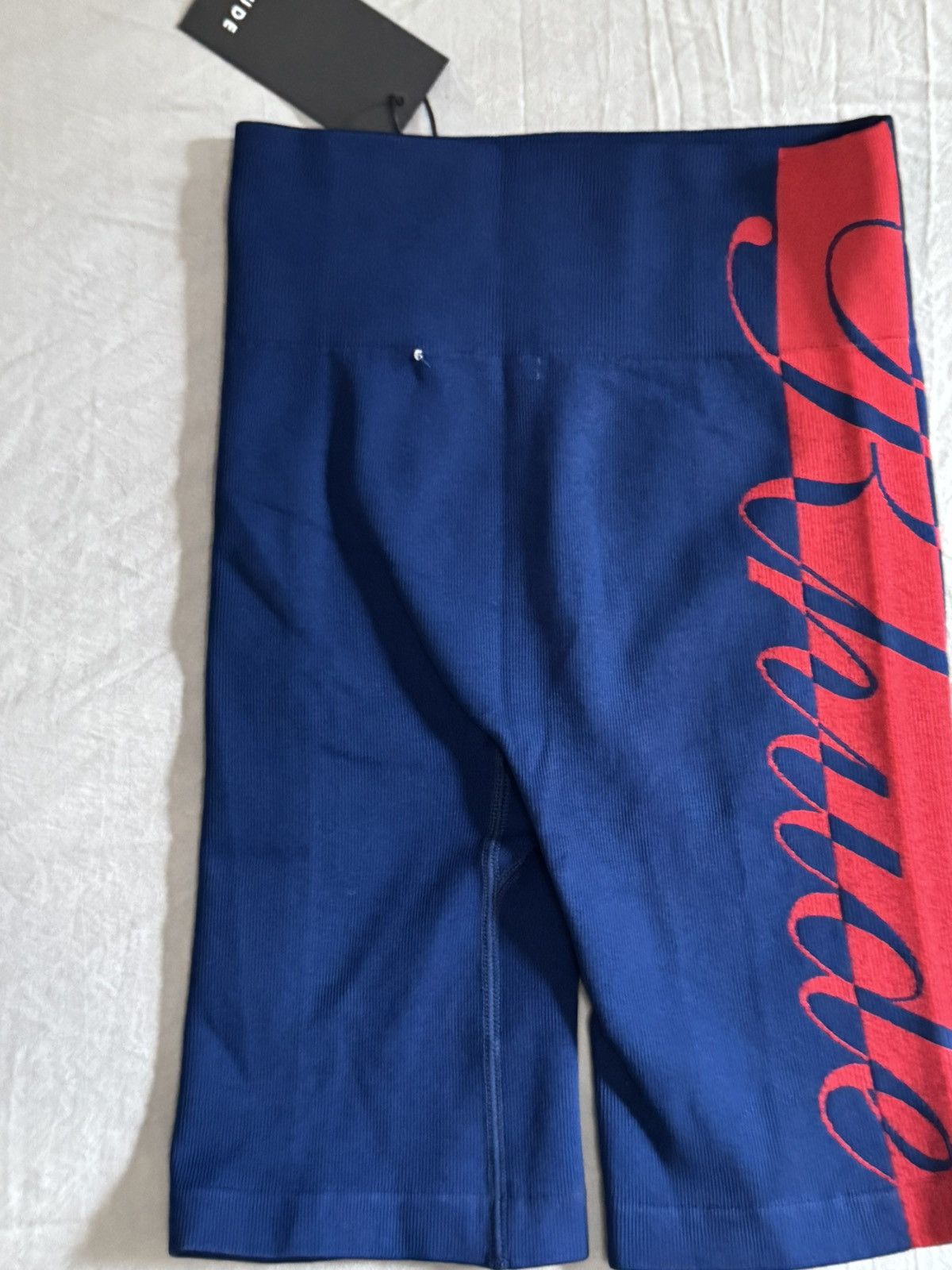 Rhude Rhude Womens Medium Blue Biker shorts, Red Graphic Logo Size 34" / US 12 / IT 48 - 8 Thumbnail