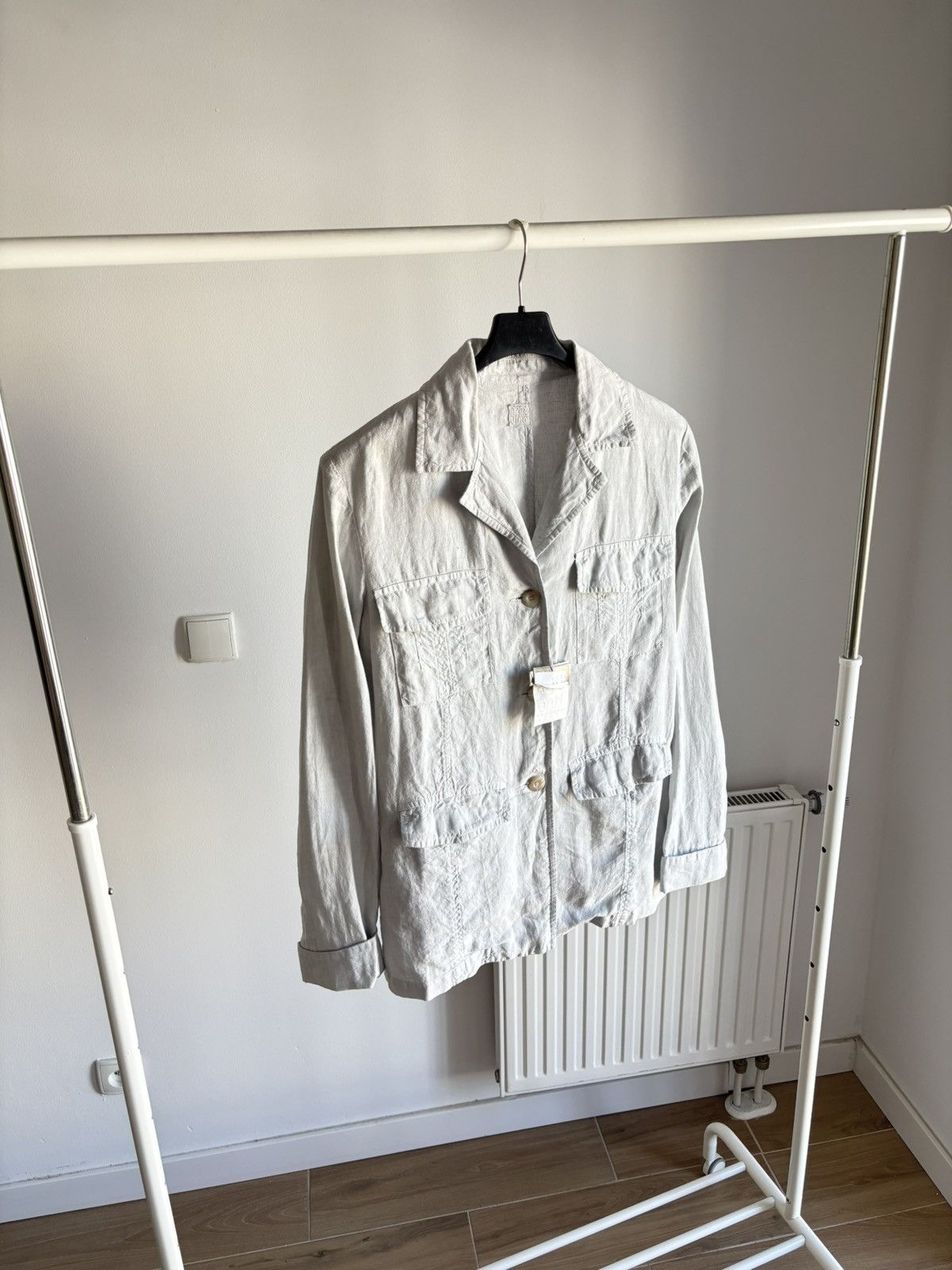 120% Lino 120% Lino Womens Grey Blazer 100% Linen New With Tags Size M / US 6-8 / IT 42-44 - 1 Thumbnail