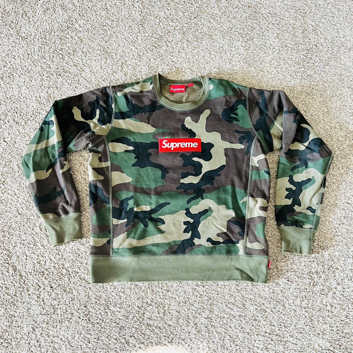 Supreme Camo Box Logo Crewneck | Grailed