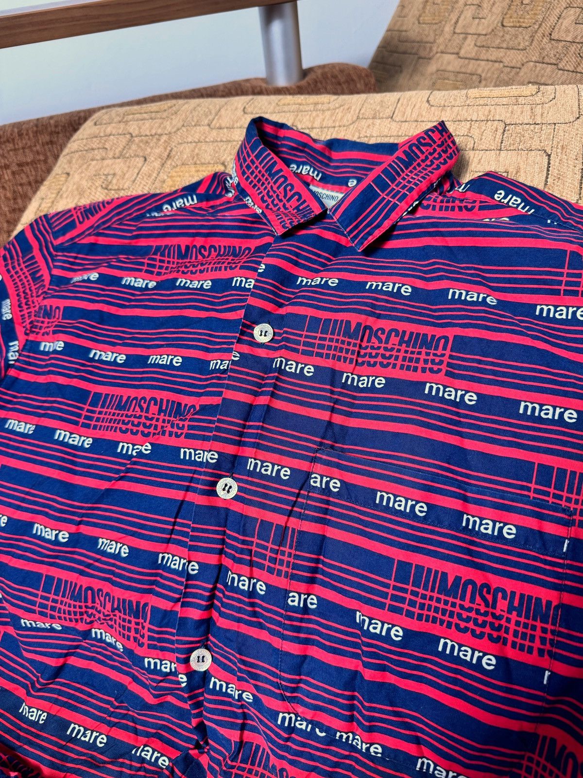 Moschino Vintage Moschino Mare Multi Logo Short Sleeve Shirt Size US M / EU 48-50 / 2 - 3 Thumbnail