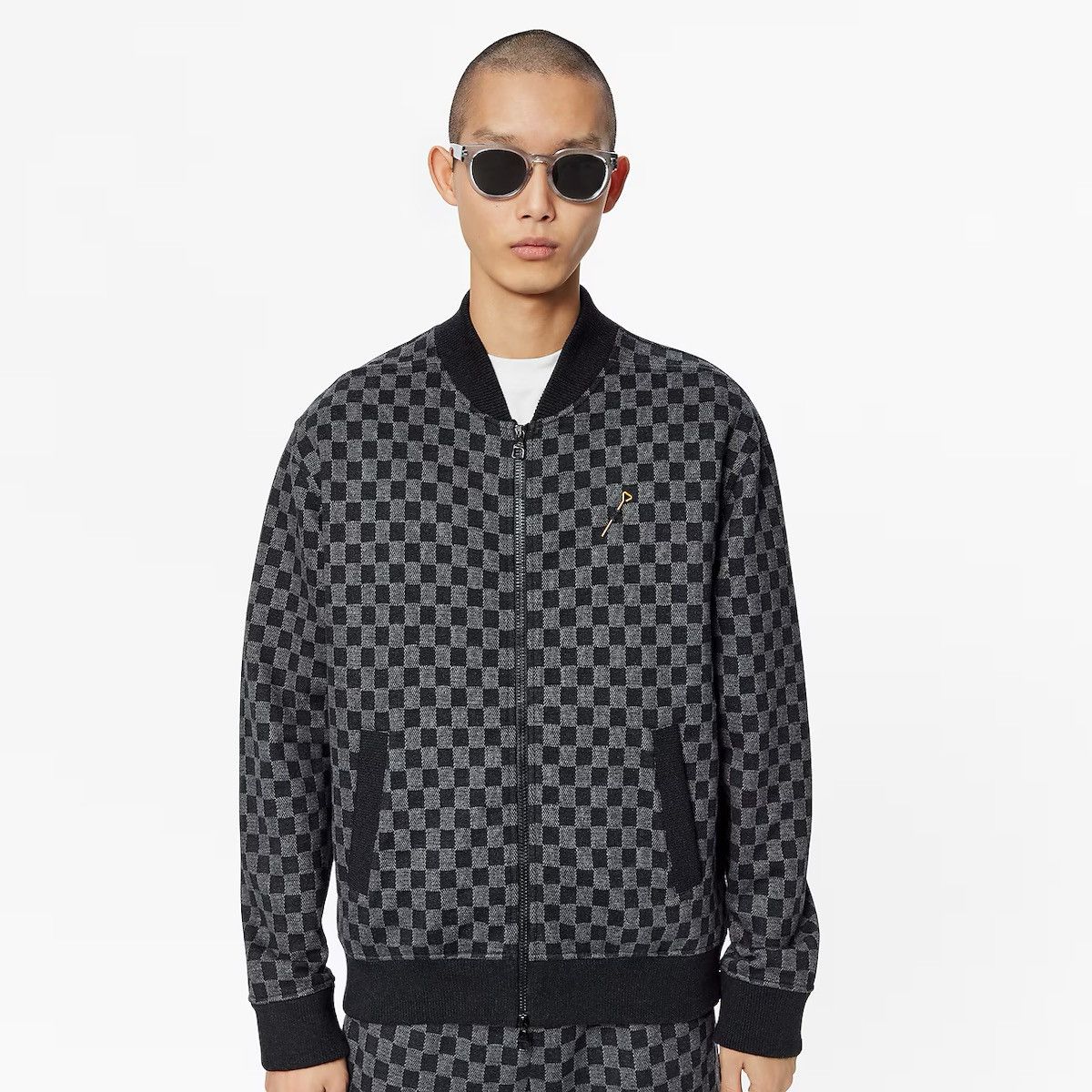 Louis Vuitton Damier Jacquard Zip-Through Bomber Jacket