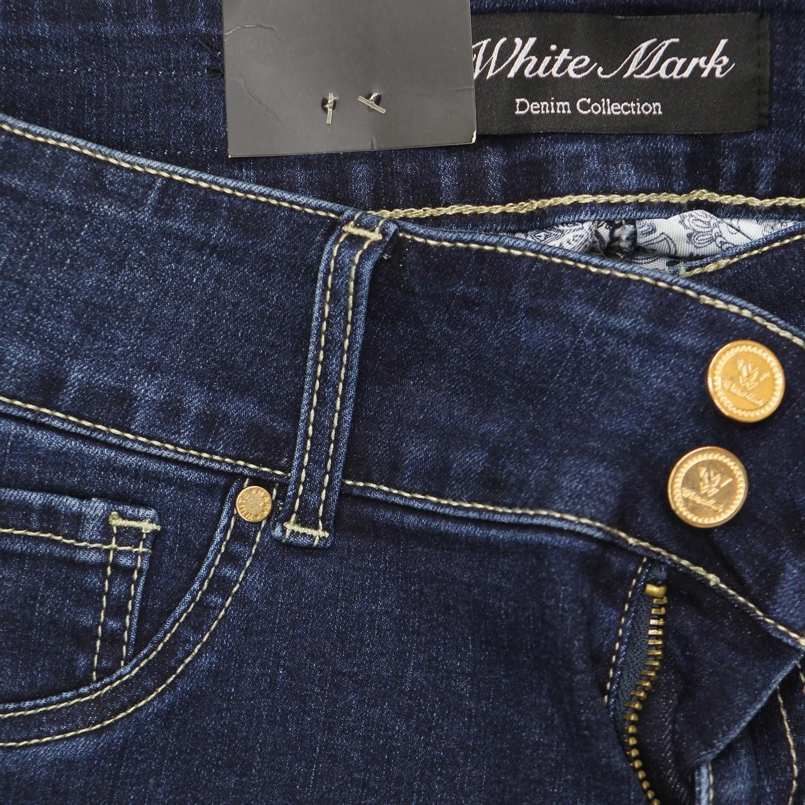 White Mark Nwt White Mark 3 Pocket Jeans Dark Wash Leopard Blue 16w Size 38" / US 16 / IT 52 - 5 Thumbnail