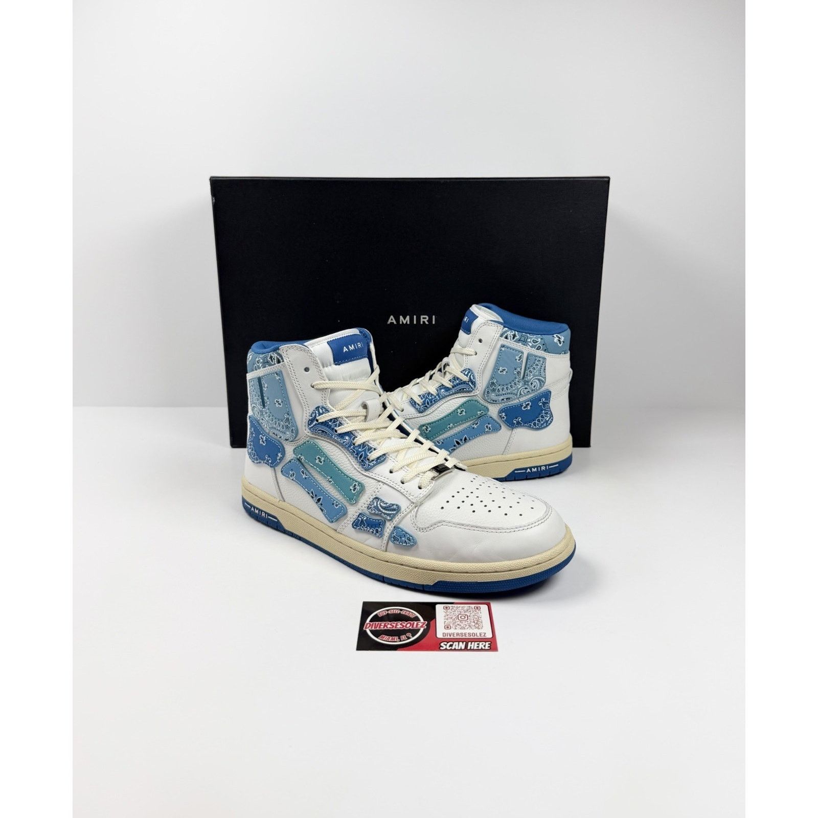 Amiri Size 44EU/11US - Amiri Skel Top Bandana Blue High TRIED ON Size US 11 / EU 44 - 1 Thumbnail
