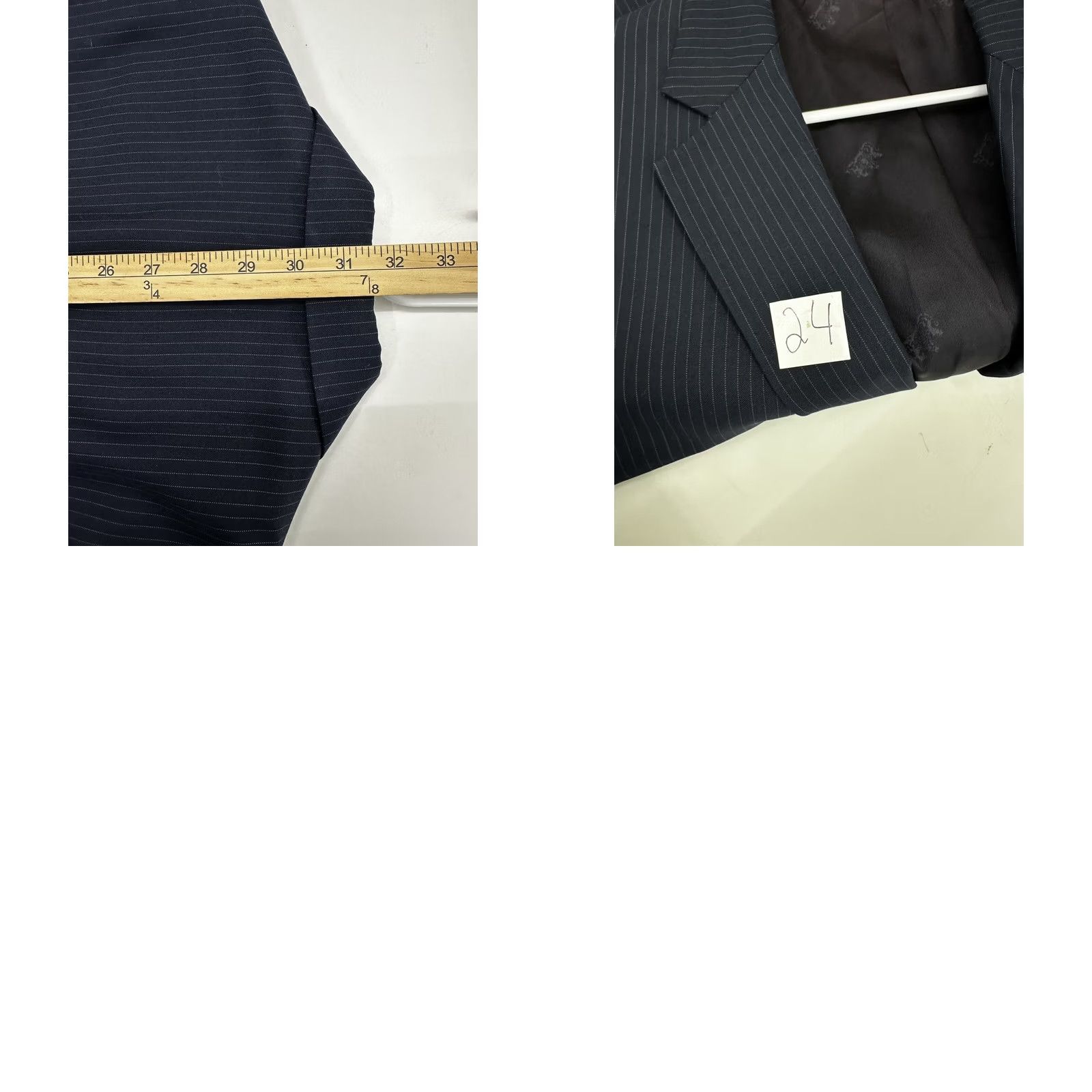 Stafford Stafford Blazer Size 41R Blue Pinstripe Two-Button Up Sports Coat Mens Regular Notch Lapel Jacket Front Button Style Two-Button Front Sizing 41R Size 42R - 9 Thumbnail