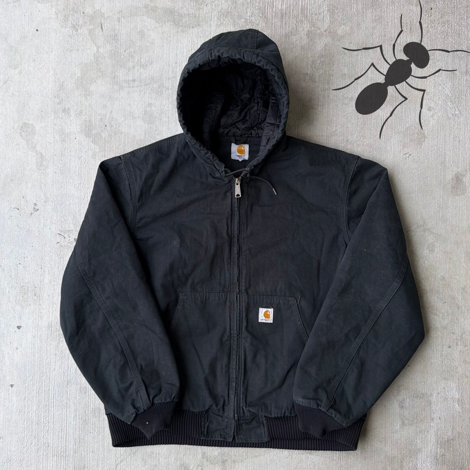Carhartt × Vintage Carhartt black hooded work wear jacket Size US L / EU 52-54 / 3 - 1 Thumbnail