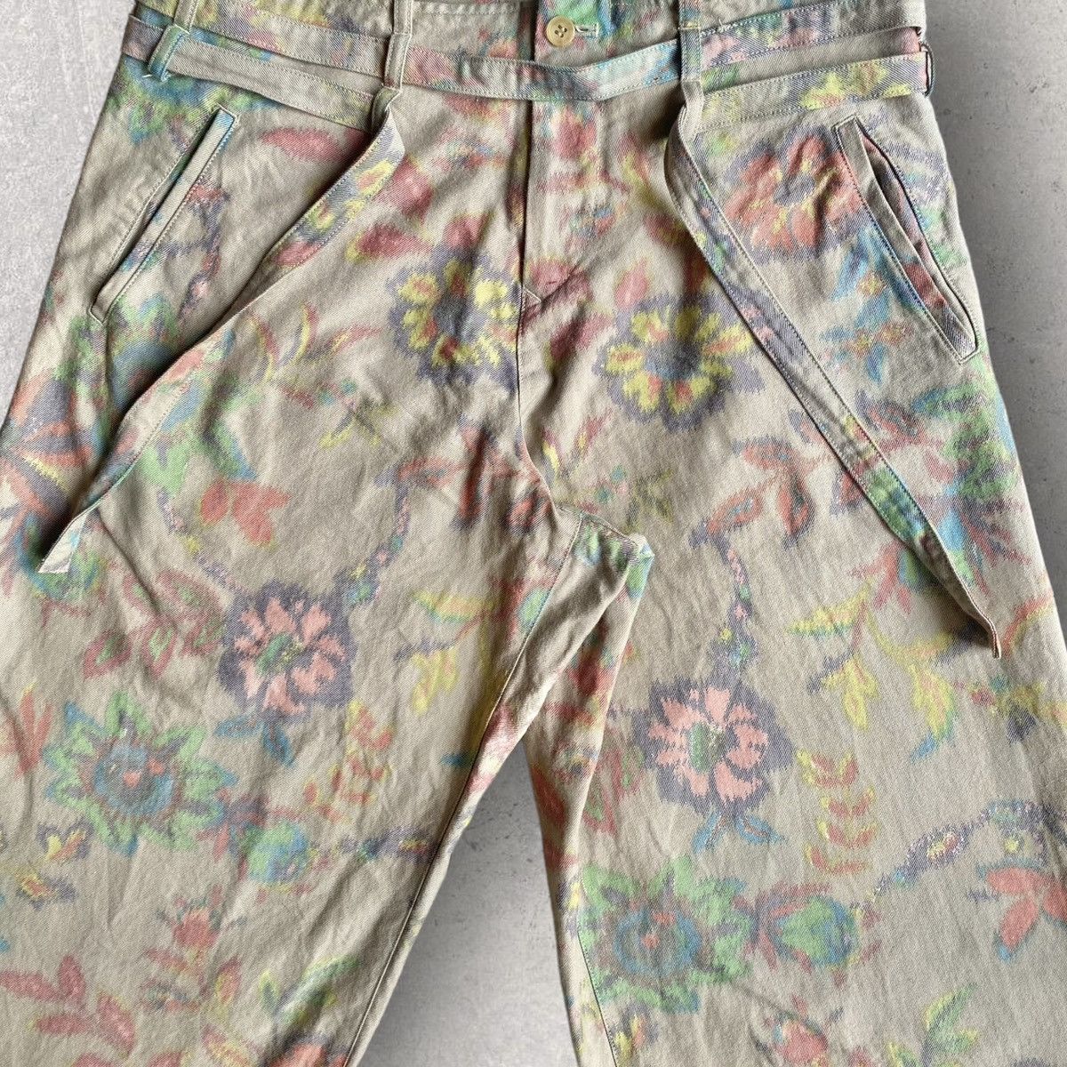Yohji Yamamoto Y’s Cotton Floral Prints Cropped Pants Size US 32 / EU 48 - 3 Thumbnail