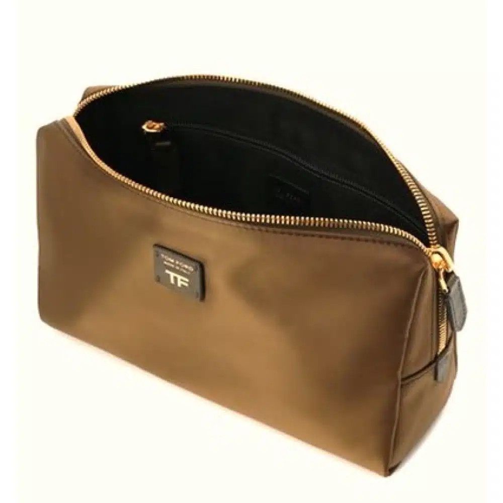 Tom Ford o1loc1c1024 S0409T Size:OS / Satin Cosmetic Pouch in Brown Size ONE SIZE - 2 Thumbnail