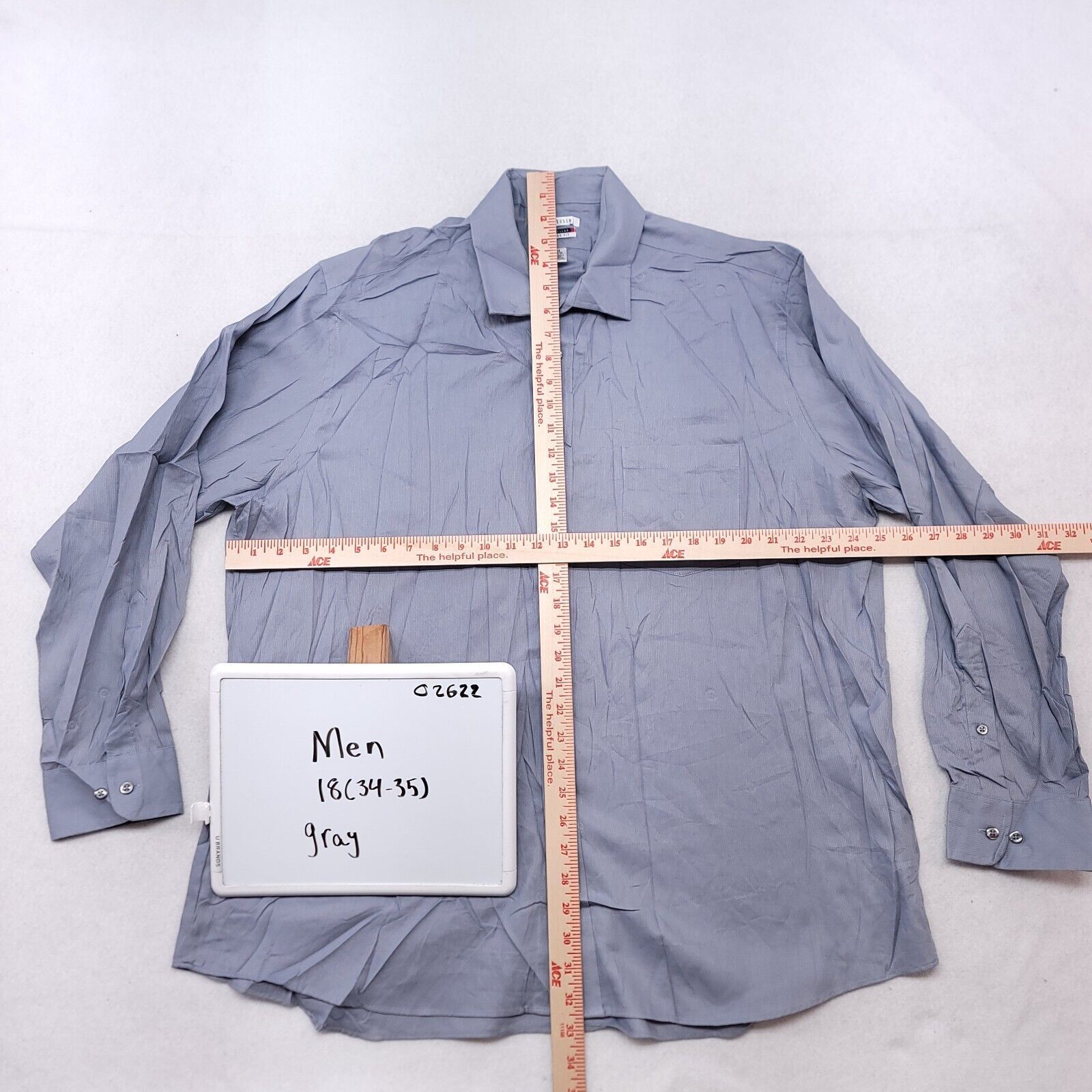 Van Heusen Van Heusen Casual Button Up Shirt Mens Size 18 34/35 Gray Size US M / EU 48-50 / 2 - 6 Thumbnail