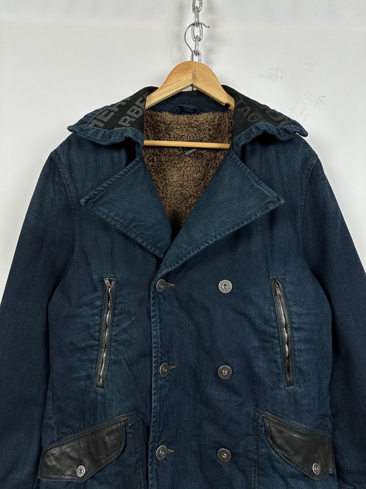 Diesel Vintage Diesel Denim Double Breasted Sherpa Coat Jacket Size US L / EU 52-54 / 3 - 5 Thumbnail