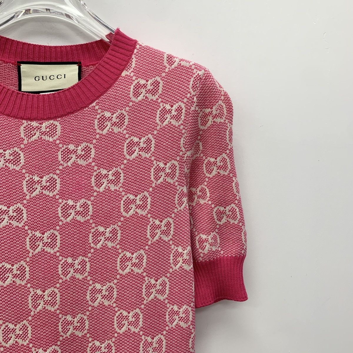 Gucci Gucci All-over Logo Jacquard Short Sleeve Knit Dress K26WX Size XS / US 0-2 / IT 36-38 - 3 Thumbnail