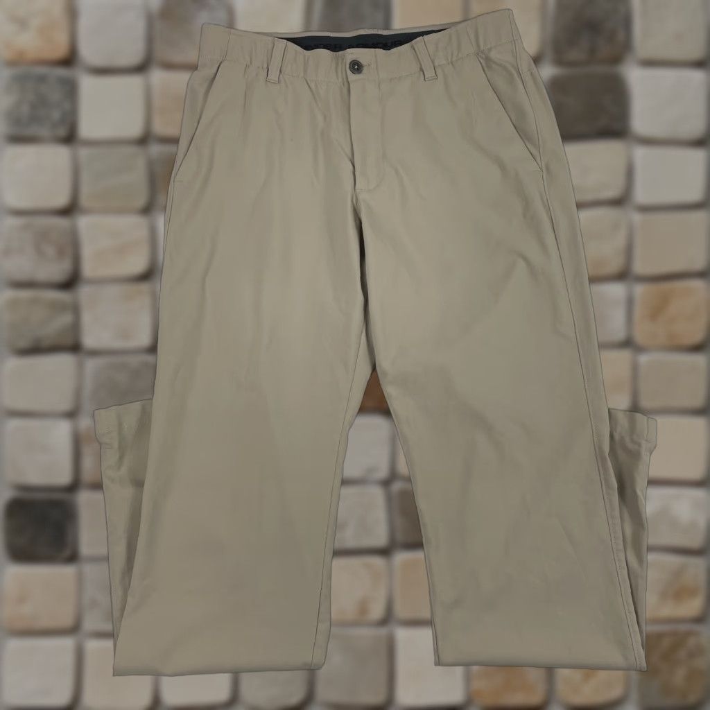 Under Armour Under Armour Pants Mens 32 x 32 Beige Golf Straight Leg Outdoors Stretch Pants mens 32 Beige Golf Straight Leg Size US 32 / EU 48 - 1 Thumbnail