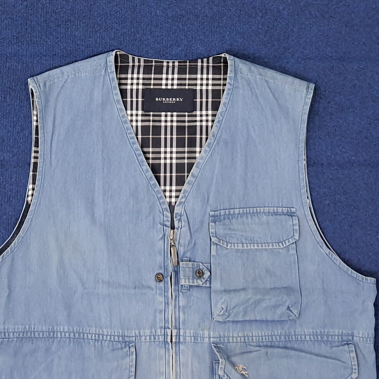 Burberry Vintage Burberry Denim Style Custom Logo Vests C259N49 Size US M / EU 48-50 / 2 - 3 Thumbnail