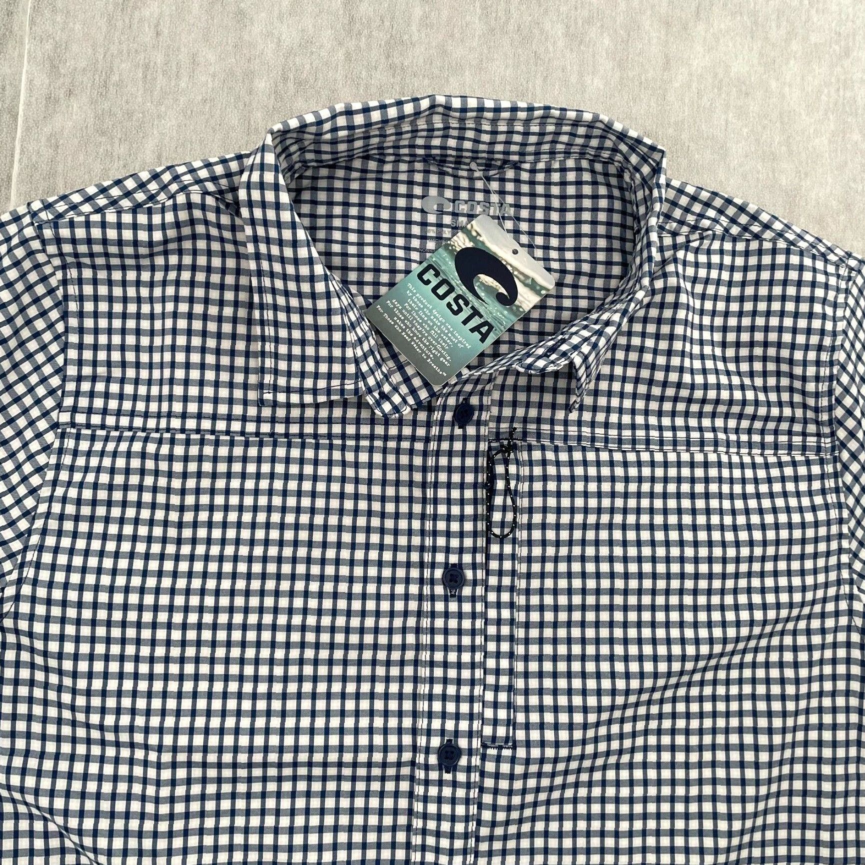 Costa Del Mar Costa Del Mar Shirt Adult Small Blue Plaid Button Down Mens S NEW Hybrid Tech Moisture Wicking Lightweight Casual Size US S / EU 44-46 / 1 - 3 Thumbnail