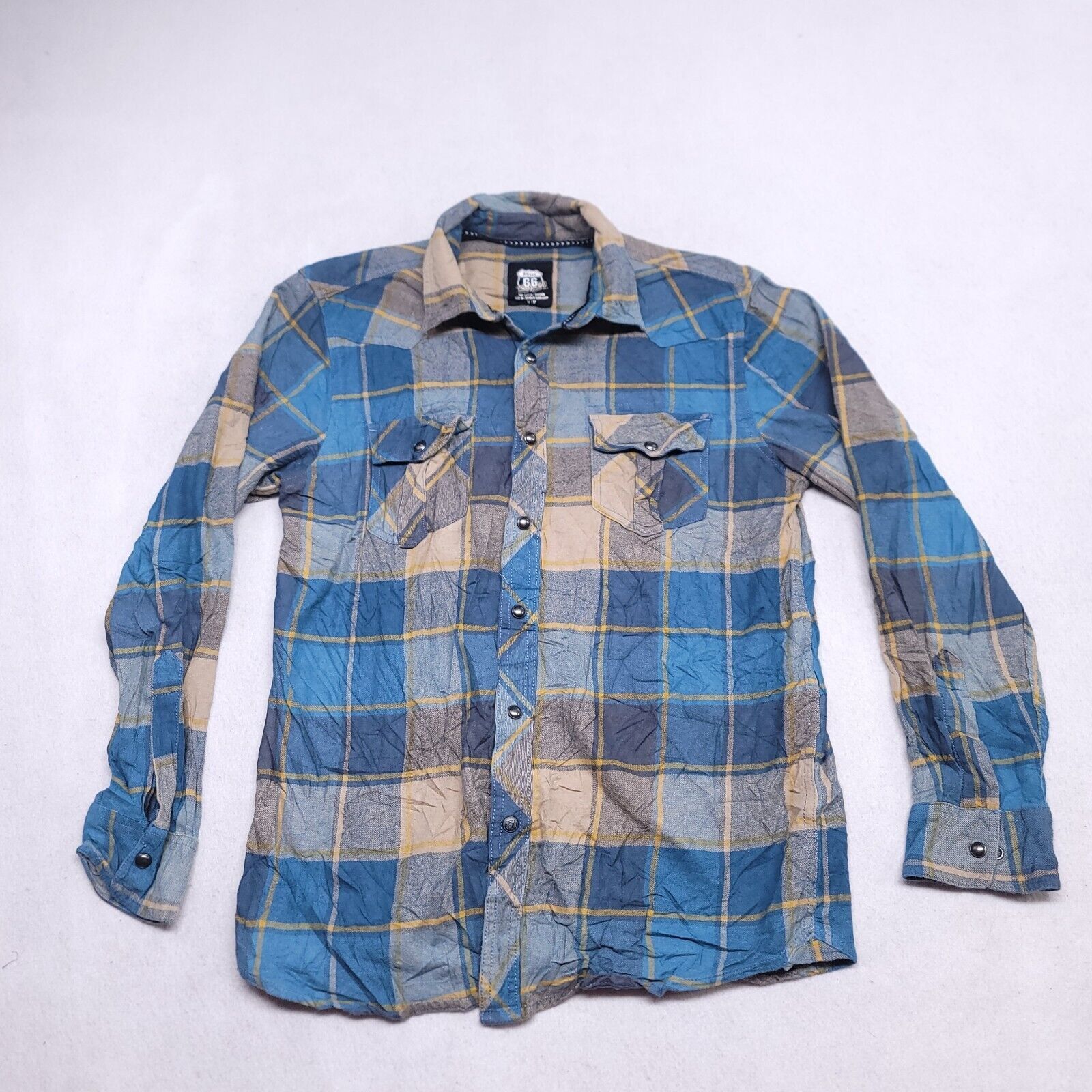 Route 66 Route 66 Gingham Flannel Shirt Mens Size Medium M Blue Size US M / EU 48-50 / 2 - 2 Thumbnail