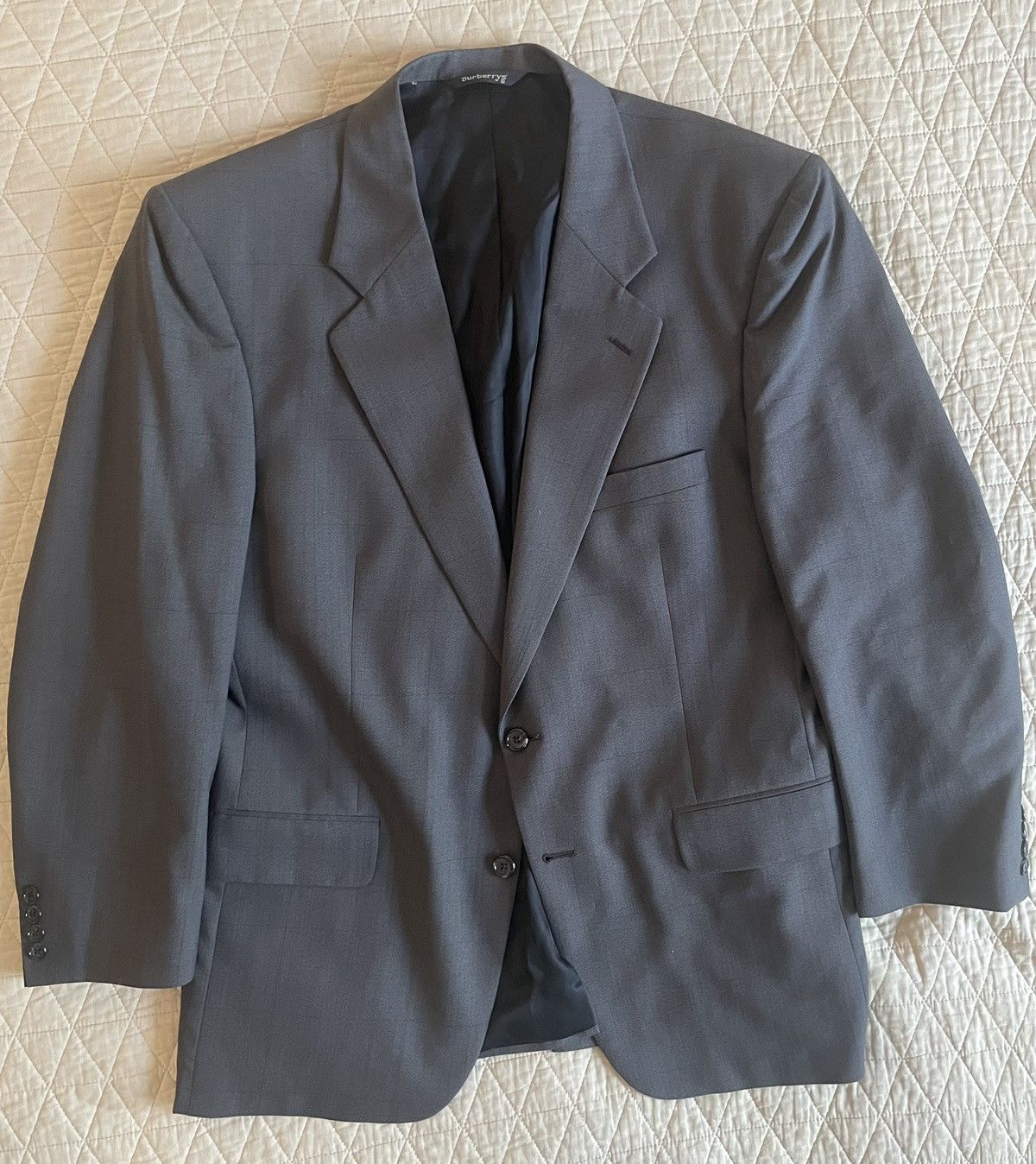 Burberry × Vintage Windowpane Check Wool Suit Size 42R - 8 Thumbnail