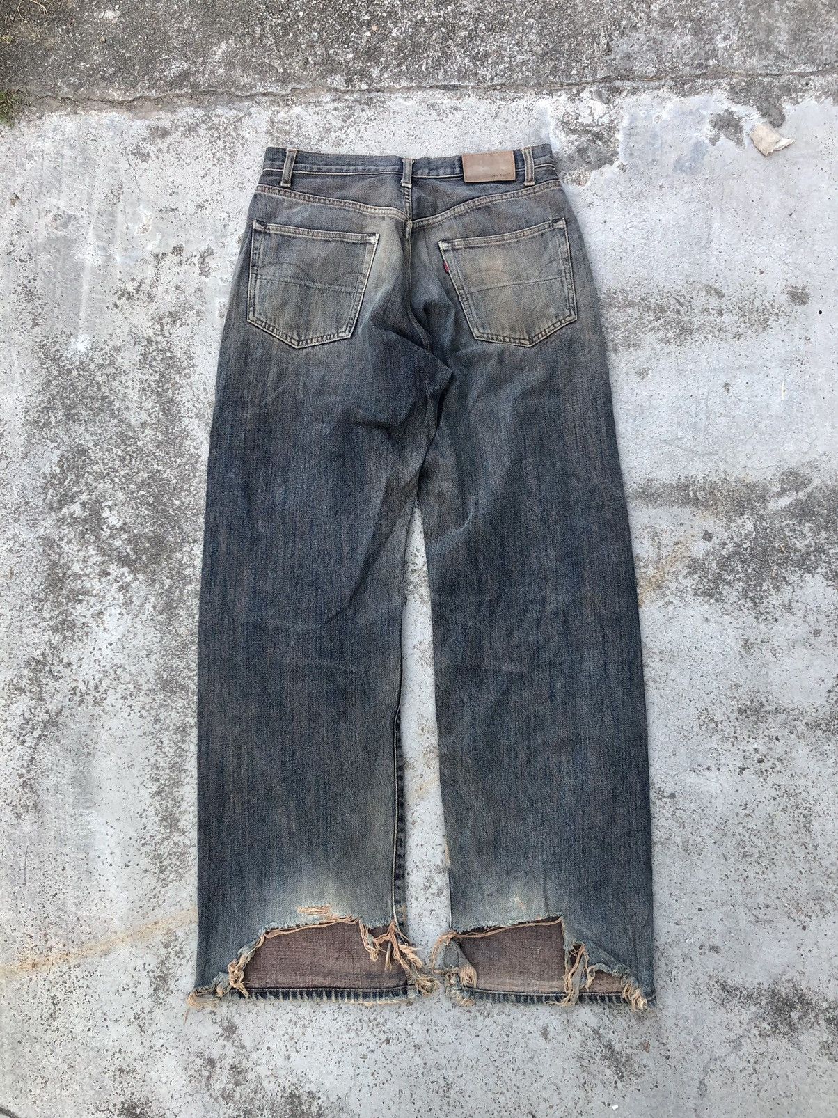 Japanese Brand BAGGY RUSTY BLUE DISTRESSED DENIM BY GOLD RUSH Size US 31 - 7 Thumbnail
