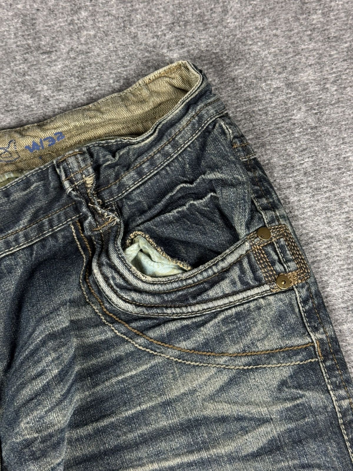 Japanese Brand × Vintage Vintage japanese distressed flared baggy y2k jeans pants Size 36" / US 14 / IT 50 - 5 Thumbnail