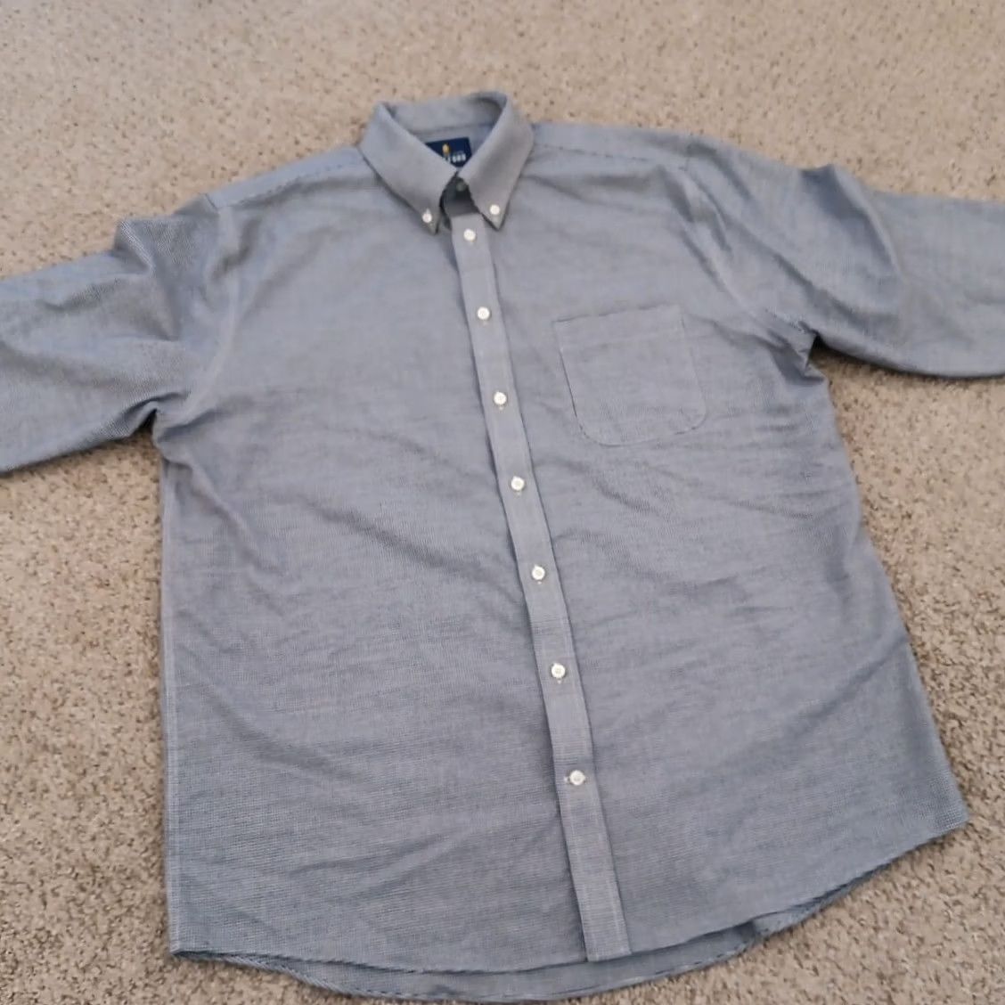 Stafford Stafford Shirt Mens 16.5 Blue Micro Check Oxford Long Sleeve Button-Down Shirt Mens Blue Check Oxford Long Sleeve Stafford Shirt Size US XL / EU 56 / 4 - 4 Thumbnail