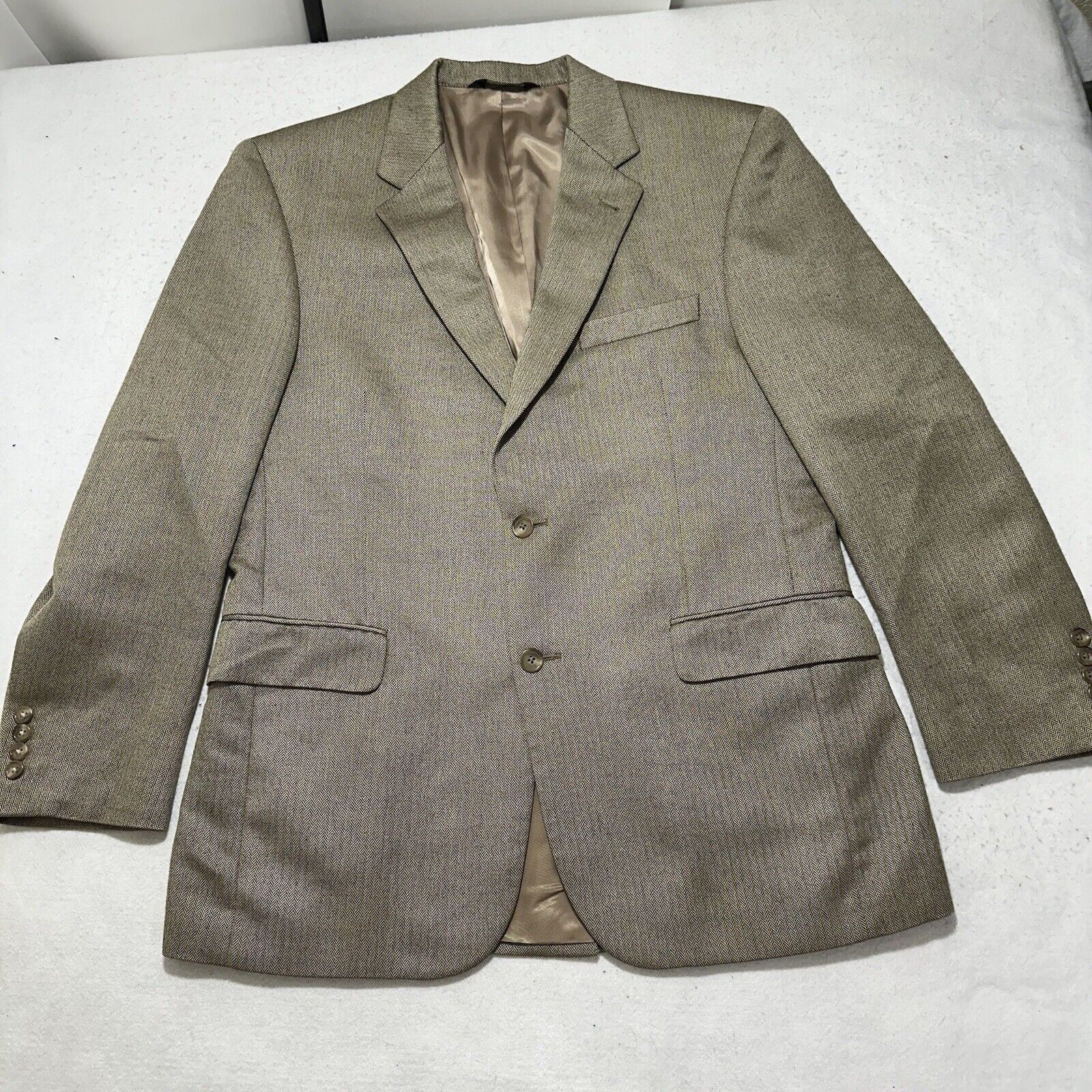 Jos. A. Bank Jos. A. Bank 42R Silk Camel Hair Herringbone Suit Jacket Size 42R - 1 Thumbnail