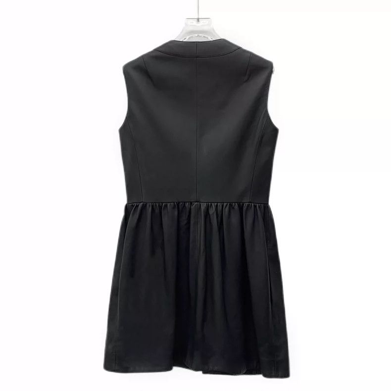 Dior Dior Black sheep leather round neck sleeveless zipper dress Size XS / US 0-2 / IT 36-38 - 2 Thumbnail