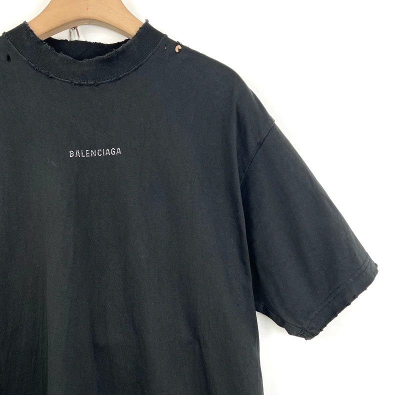Balenciaga Balenciaga Black rhinestone logo before and after making o Size US S / EU 44-46 / 1 - 4 Thumbnail