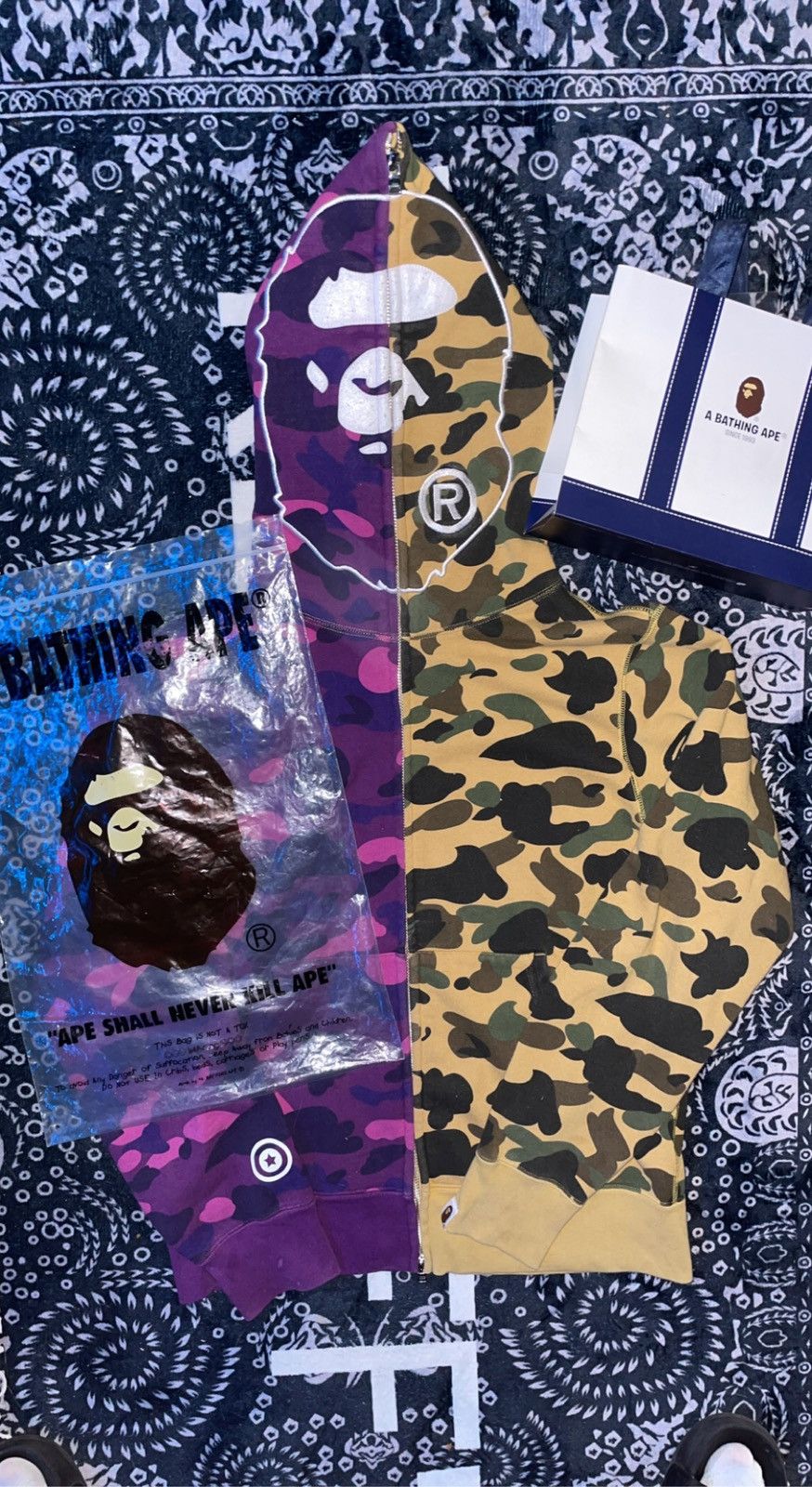 Bape BAPE 1st x Color Camo 2nd Ape Half Full Zip Hoodie Size US XL / EU 56 / 4 - 1 Thumbnail