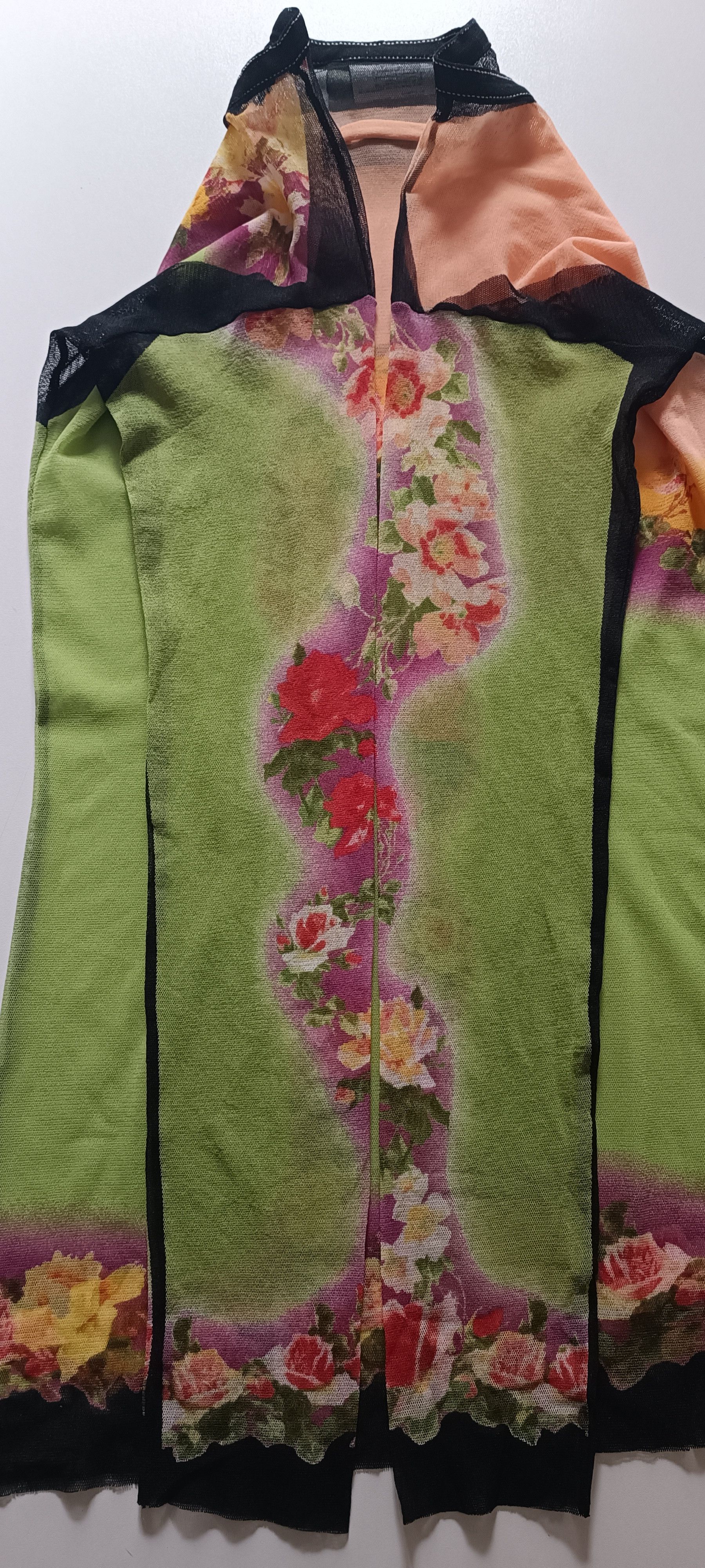 Jean Paul Gaultier SS2001_ flower print nylon mesh top Size L / US 10 / IT 46 - 24 Thumbnail