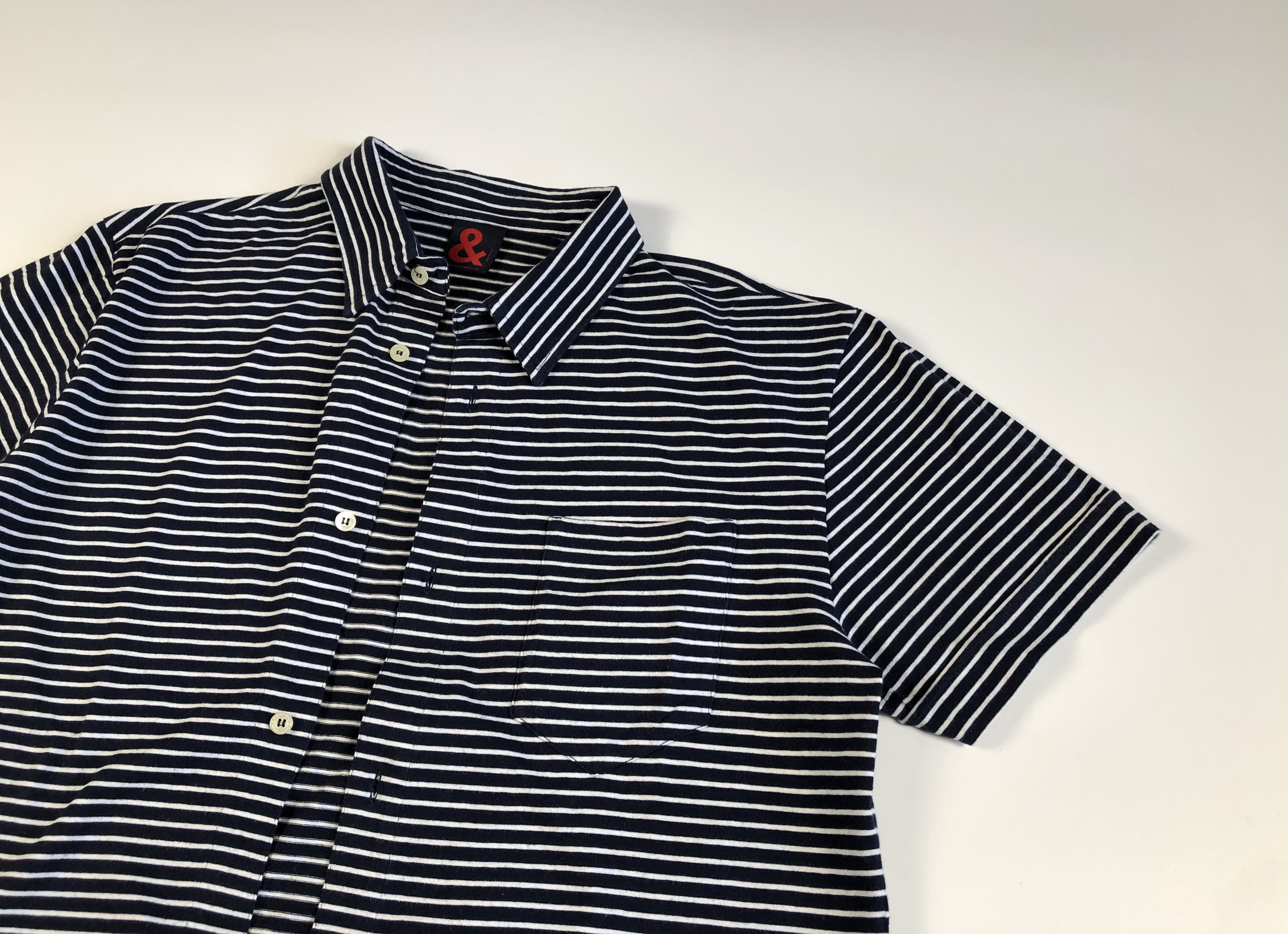 Dolce & Gabbana Dolce & Gabbana Striped Cotton Blend Short Sleeve Shirt Size US M / EU 48-50 / 2 - 2 Thumbnail