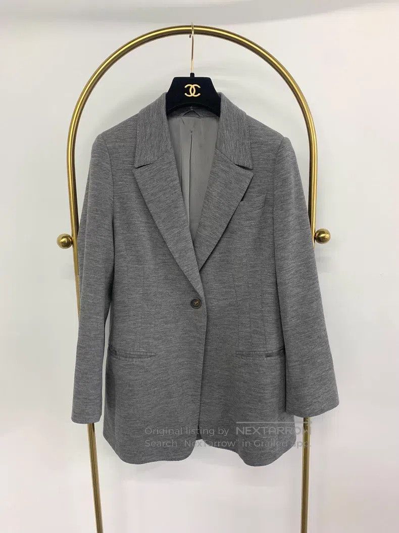Brunello Cucinelli Brunello Cucinelli Grey Wool Blazer Size S / US 4 / IT 40 - 1 Thumbnail