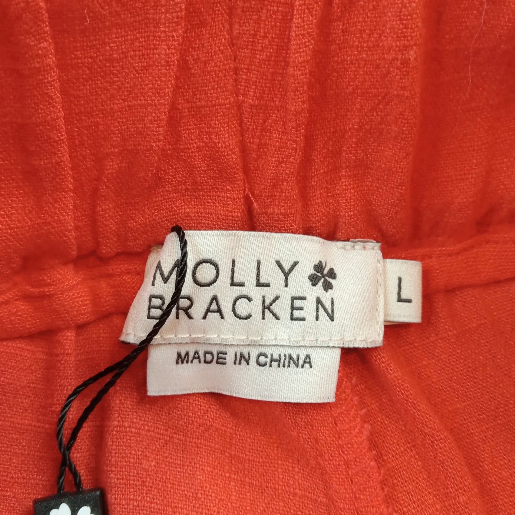 Vintage Molly Bracken Womens Pants Large Orange Red Wide Leg Belted Size 36" / US 14 / IT 50 - 6 Thumbnail
