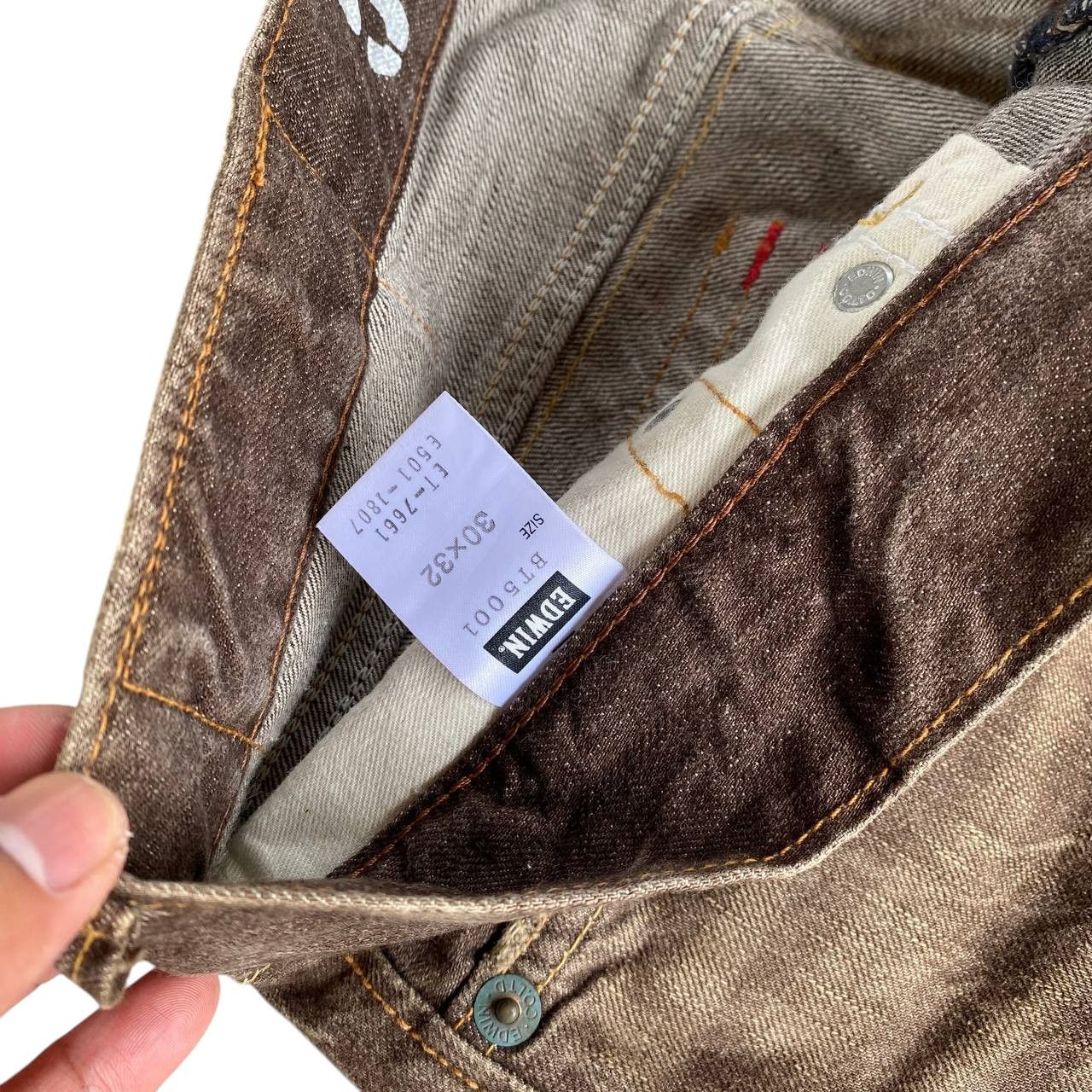 Edwin FLARE EWDIN 503 HERINGBONE GHOSTCLAW DARK BROWN Size US 30 / EU 46 - 12 Thumbnail
