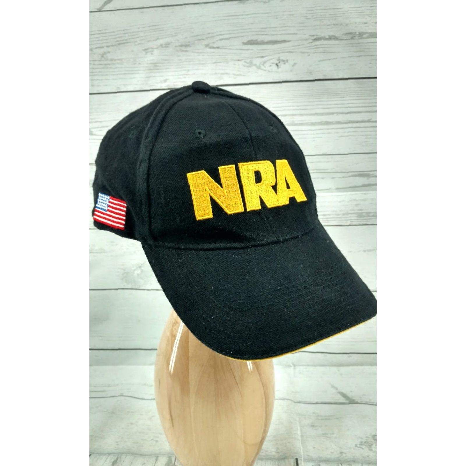 Bally NRA National Rifle Association Ball Cap Hat Gold Black 100% Cotton Adjustable Baseball Cap Men Black and Gold Shirt Cap Hats Black Gold Mens Size ONE SIZE - 2 Thumbnail