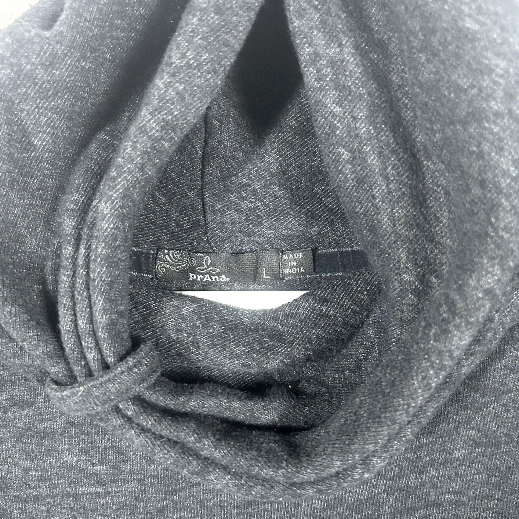 Prana Prana Sweater Womens Large Charcoal Gray Cowl Neck Knit Lightweight Wool Blend Raglan Sleeve Adult L Pattern Solid Fall Spring Winter Women Size L / US 10 / IT 46 - 2 Thumbnail