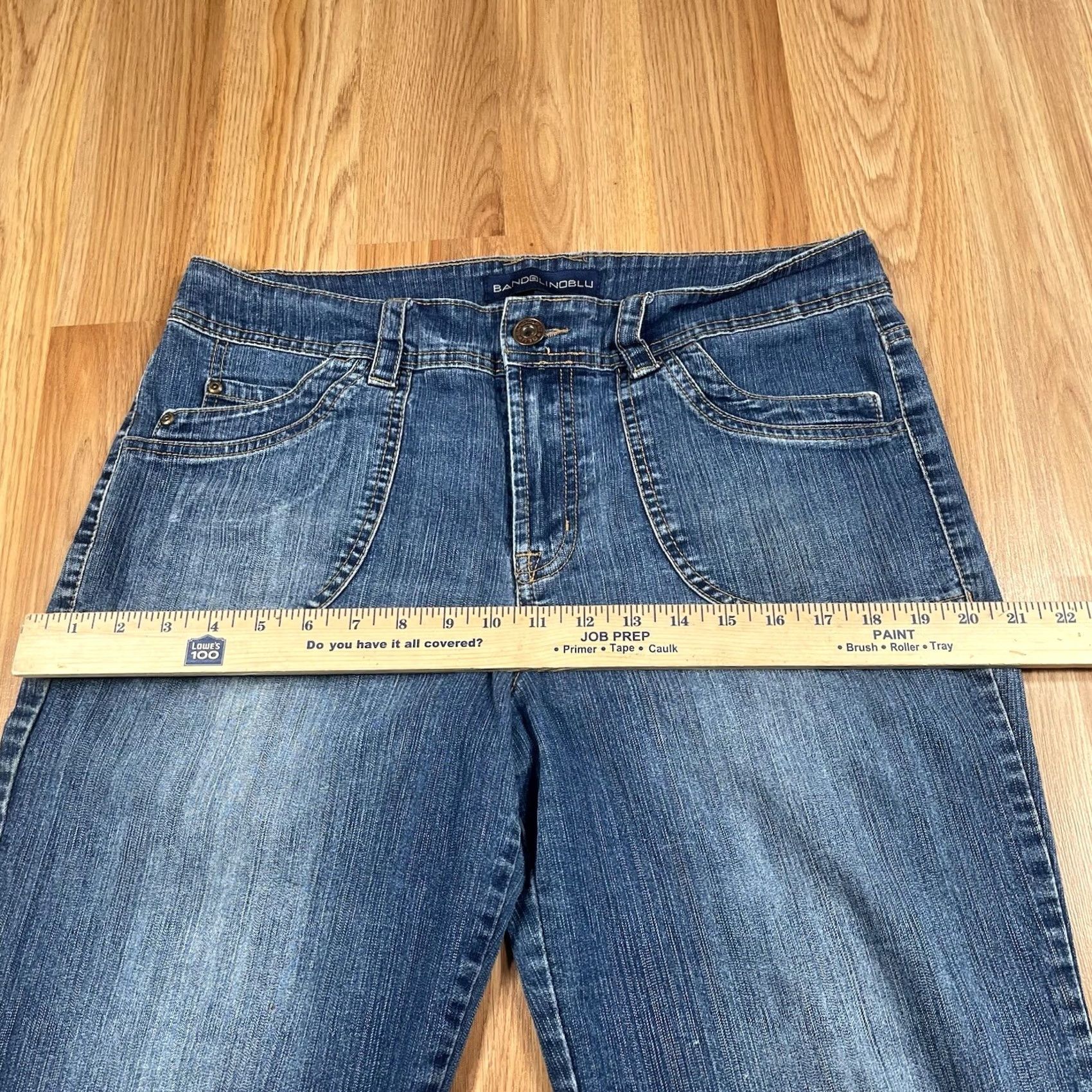 Vintage Bandolinoblu Jeans Capri Womens 12 Stretch Crop Denim Shorts Flat Front Pockets Blue Size 34" / US 12 / IT 48 - 6 Thumbnail