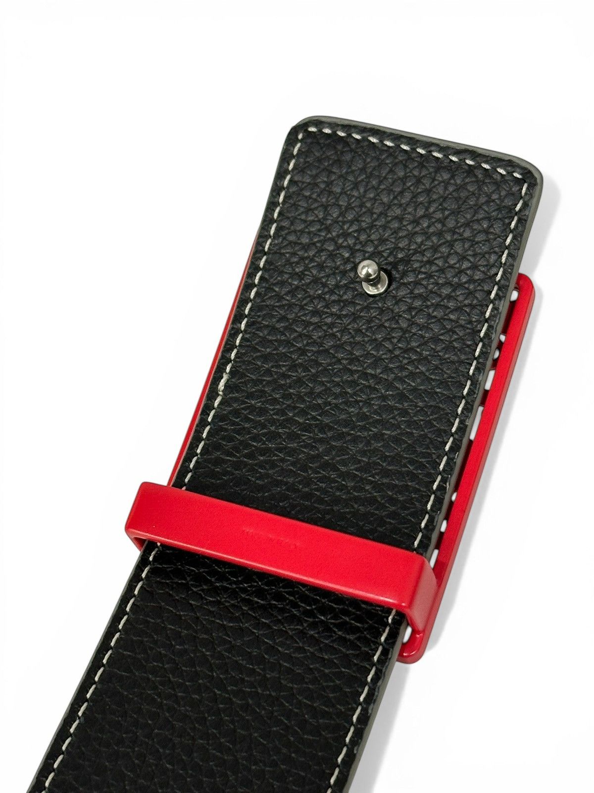 Dior Dior Oblique Red Buckle Grey Black Reversible Belt Size 36 - 7 Thumbnail