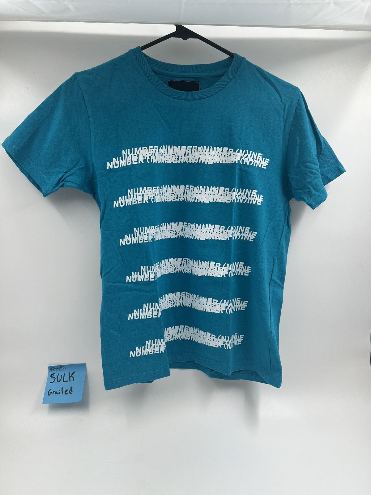 image of Number N Ine Number (N)Ine Spell Out Tee in Blue, Men's (Size Small)