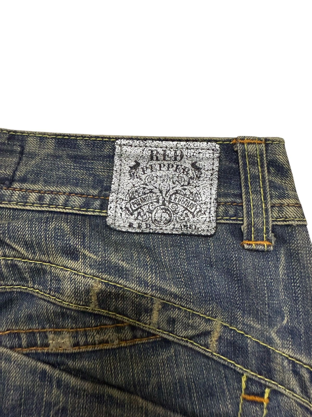 Le Grande Bleu (L.G.B.) Flared Jeans Red Pepper Faded Stretch Low Rise Boot Cut Size US 31 - 21 Thumbnail