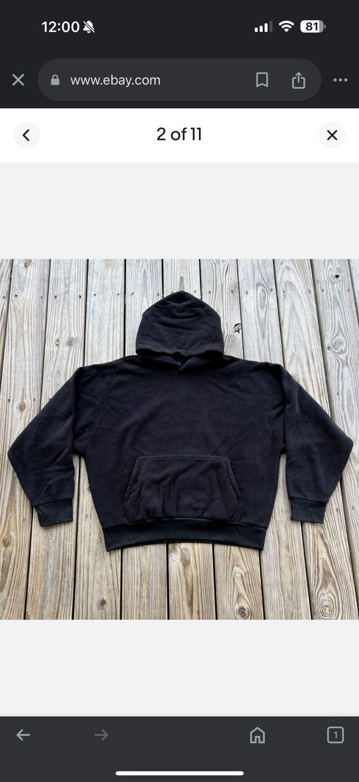 Gap × Kanye West × Yeezy Yeezy Gap Polar Fleece Hoodie Black Size XL (UNRELEASED) Size US XL / EU 56 / 4 - 1 Thumbnail