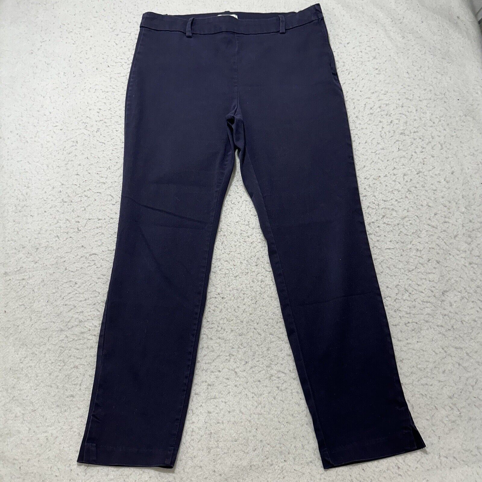 H&M H&M 10 Navy Blue Slim Leg Dress Pants 32x26 Stretch Career Size 32" / US 10 / IT 46 - 1 Thumbnail
