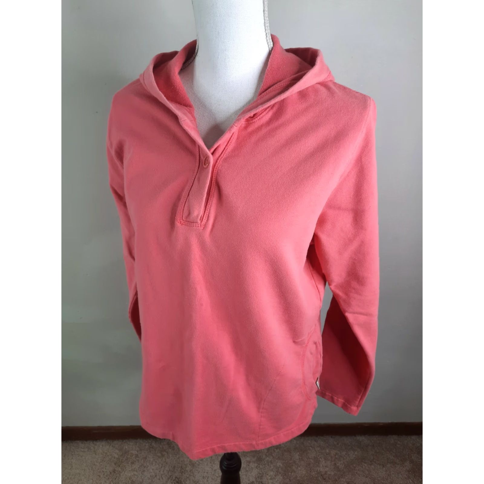 Vintage Woolrich Women Pink Pullover Hoodie Hooded Sweatshirt Medium Henley Hooded Pullover Sweatshirt Womens Pink Hoodie Jacket Size M / US 6-8 / IT 42-44 - 4 Thumbnail