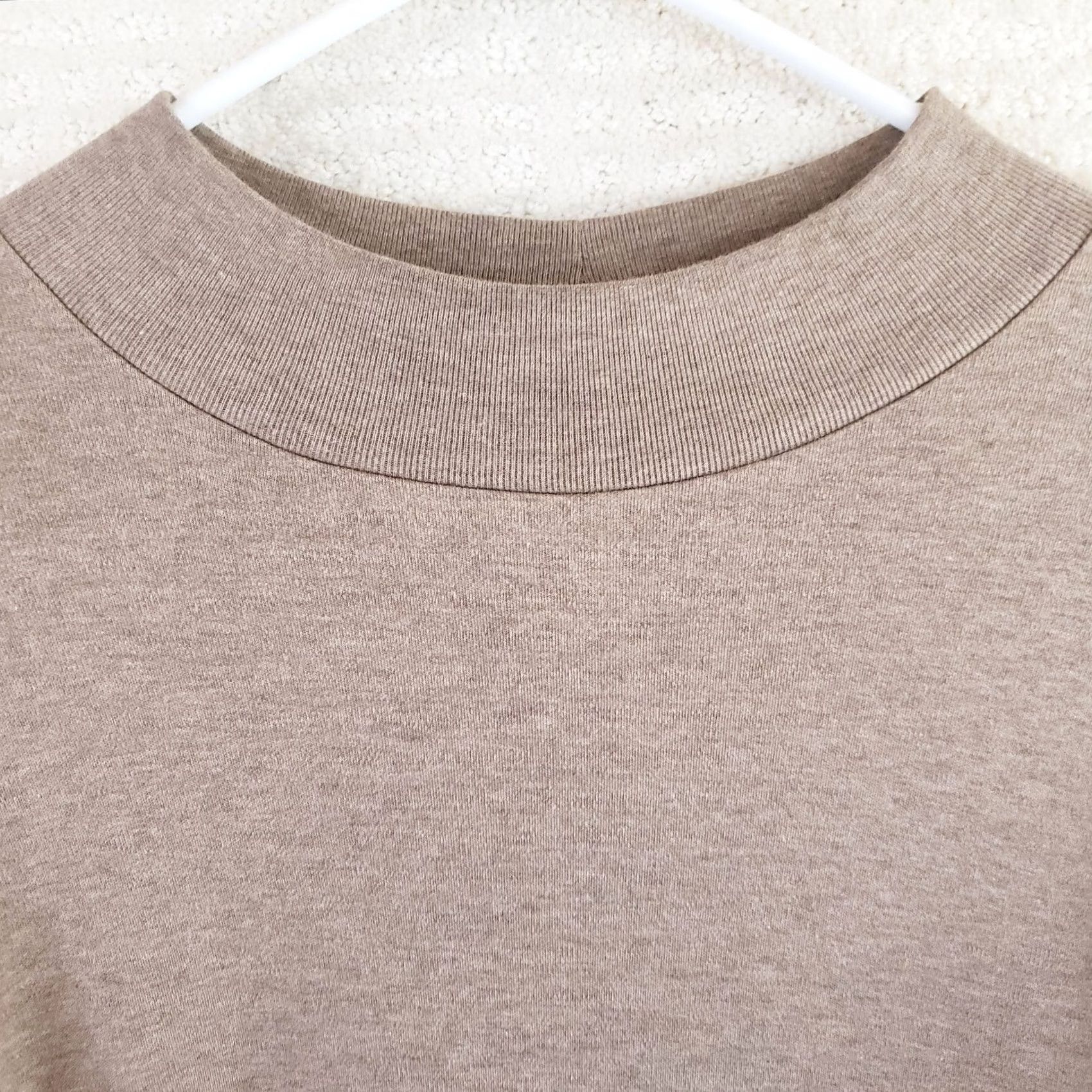 Lands' End Lands' End Men's XXL Light Brown Pullover Mock Neck Cotton Sweater Knit Long Sleeve Fas... Size US XXL / EU 58 / 5 - 4 Thumbnail